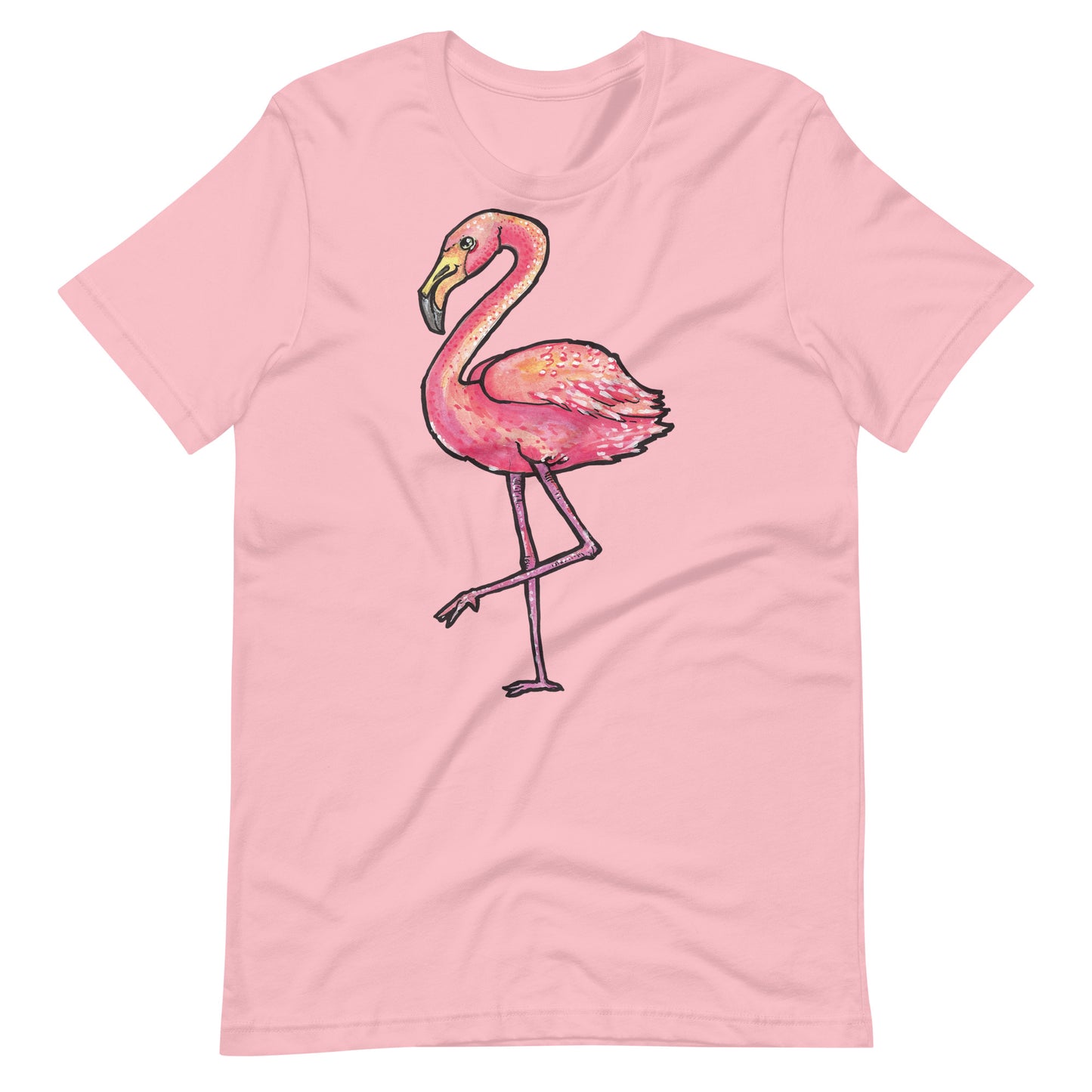 Printagon - Pink Ostrich - Unisex T-shirt - Pink / S