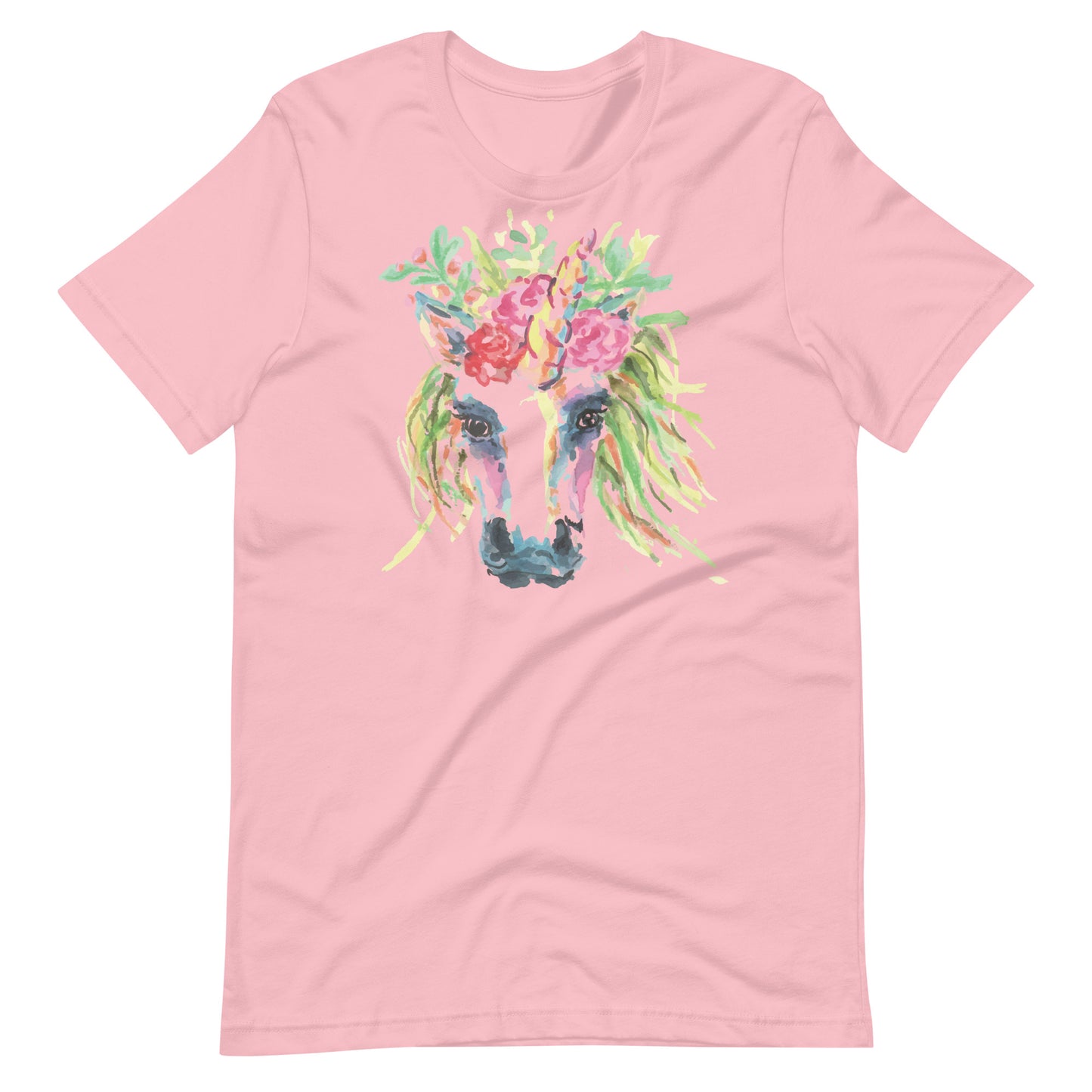 Printagon - Unicorn Head - T-shirt - Pink / S