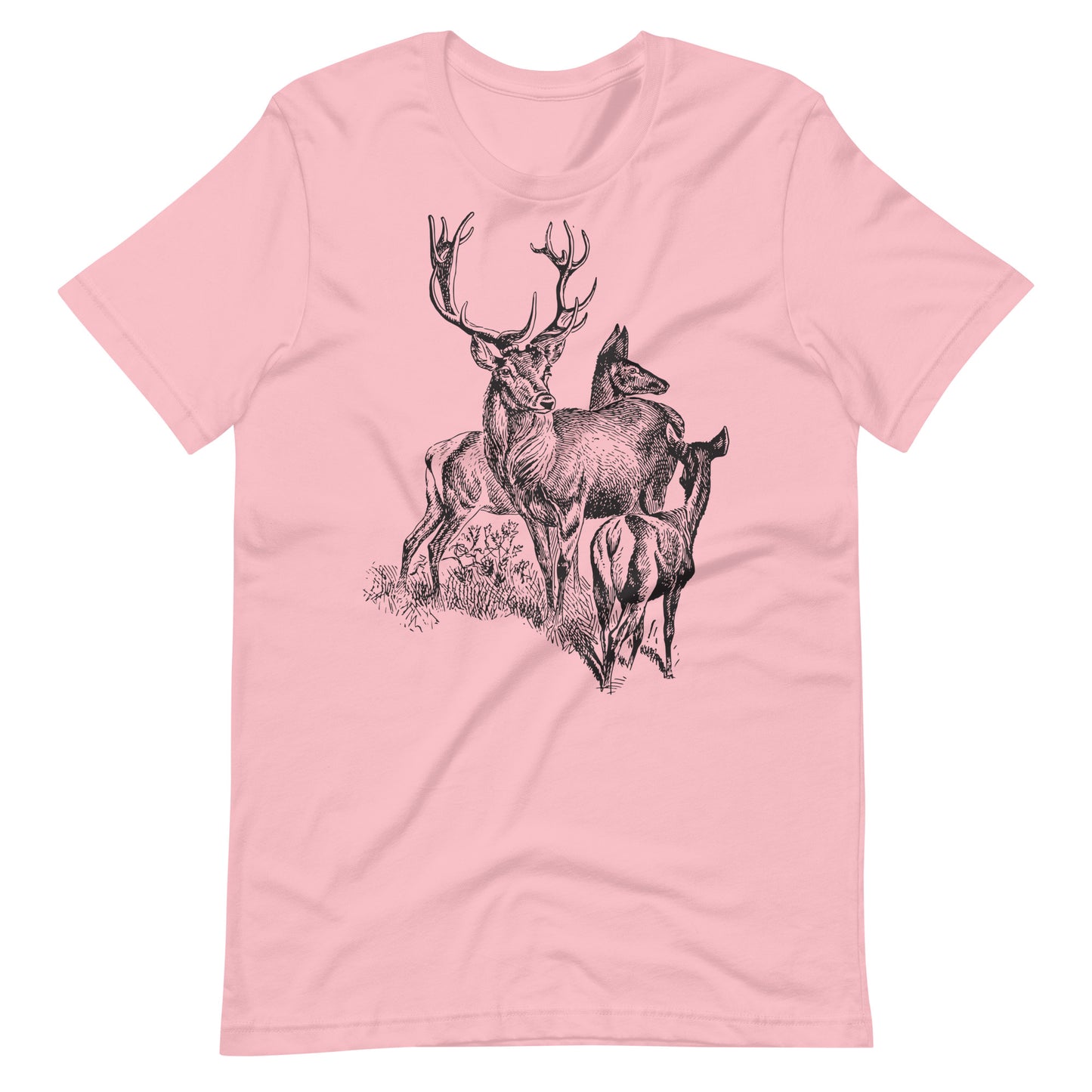 Printagon - Deer and Friends - Unisex T-shirt - Pink / S