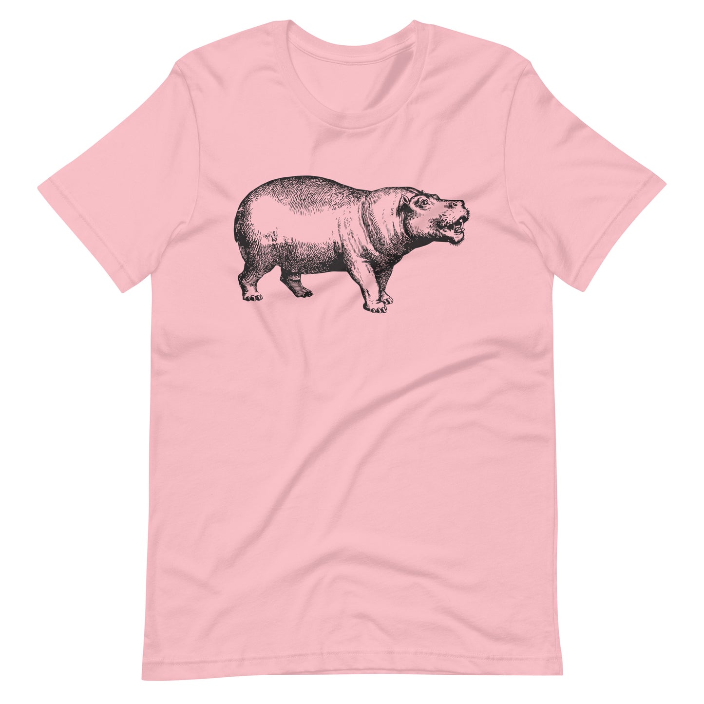 Printagon - Hippopotamus - Unisex T-shirt - Pink / S