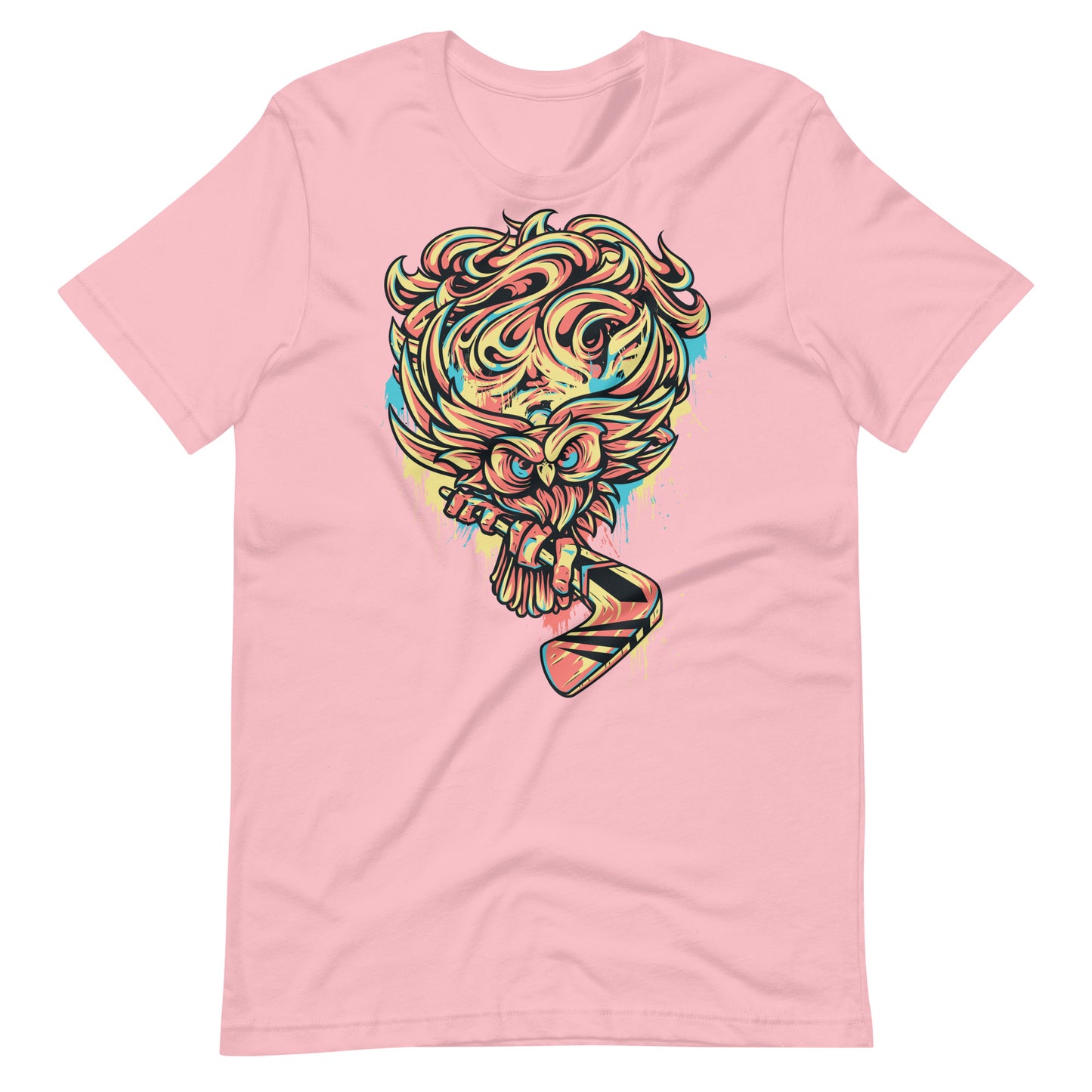 Printagon - Owl - Unisex T-shirt - Pink / S