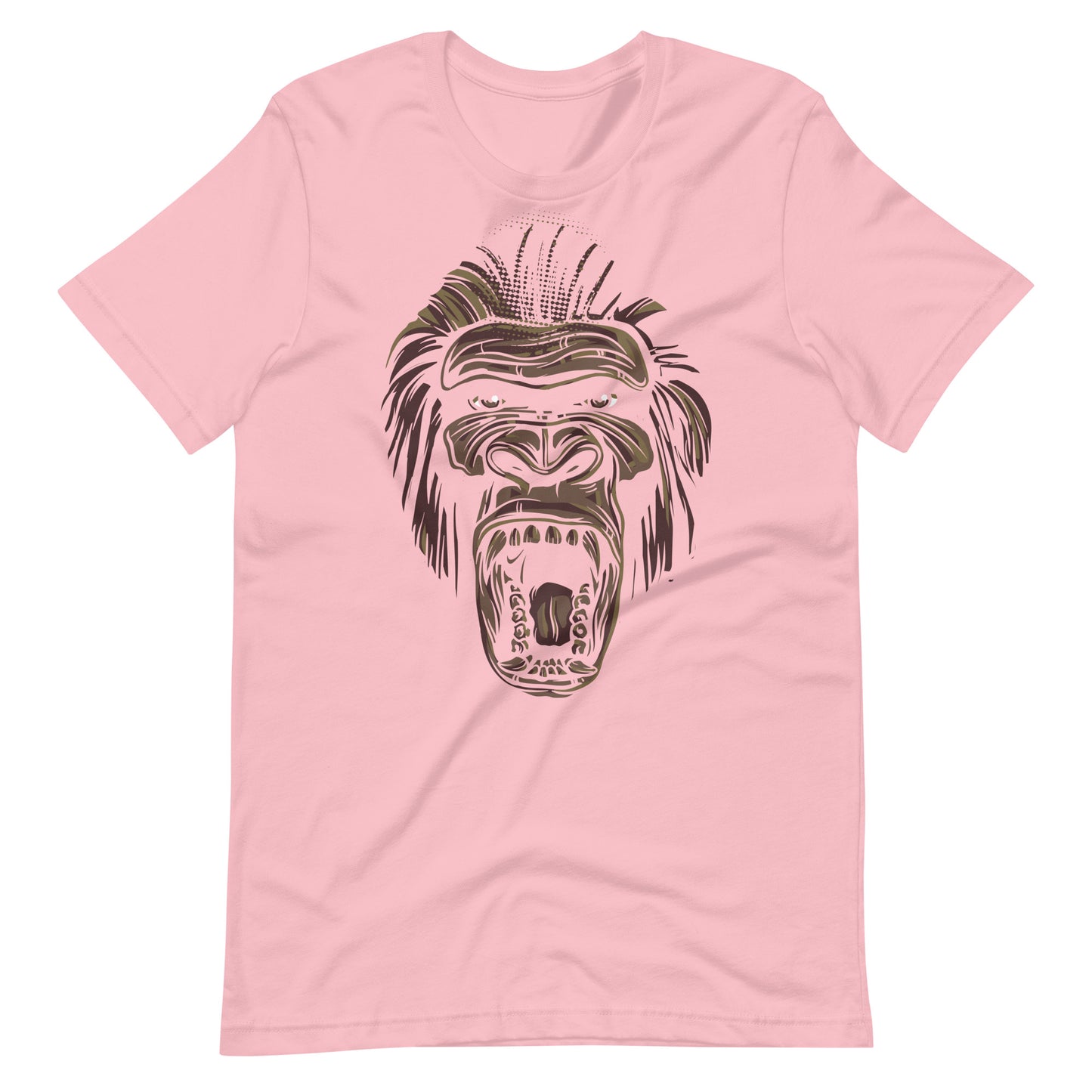 Printagon - Chimp Screaming - Unisex T-shirt - Pink / S