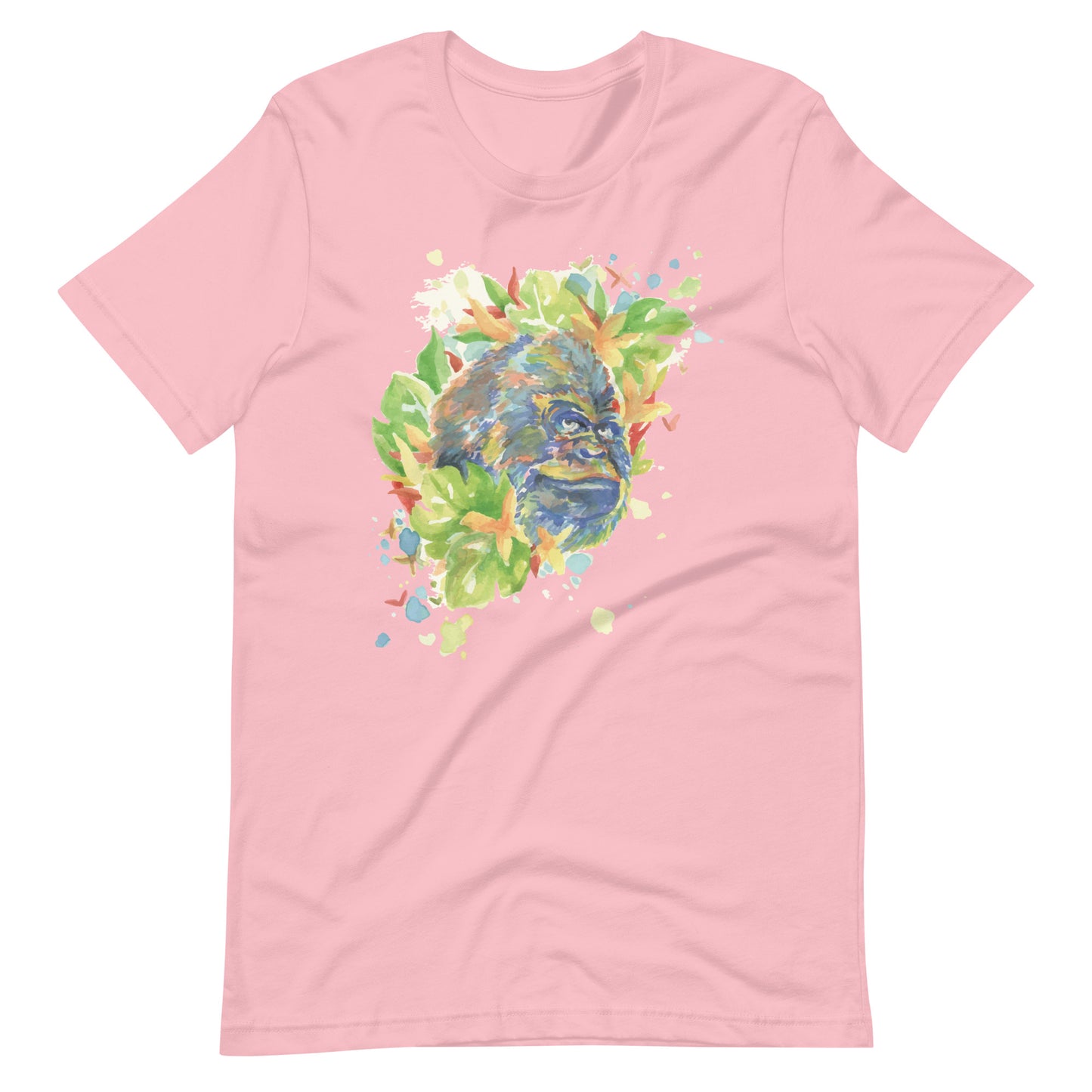 Printagon - Colorful Gorilla - Unisex T-shirt - Pink / S