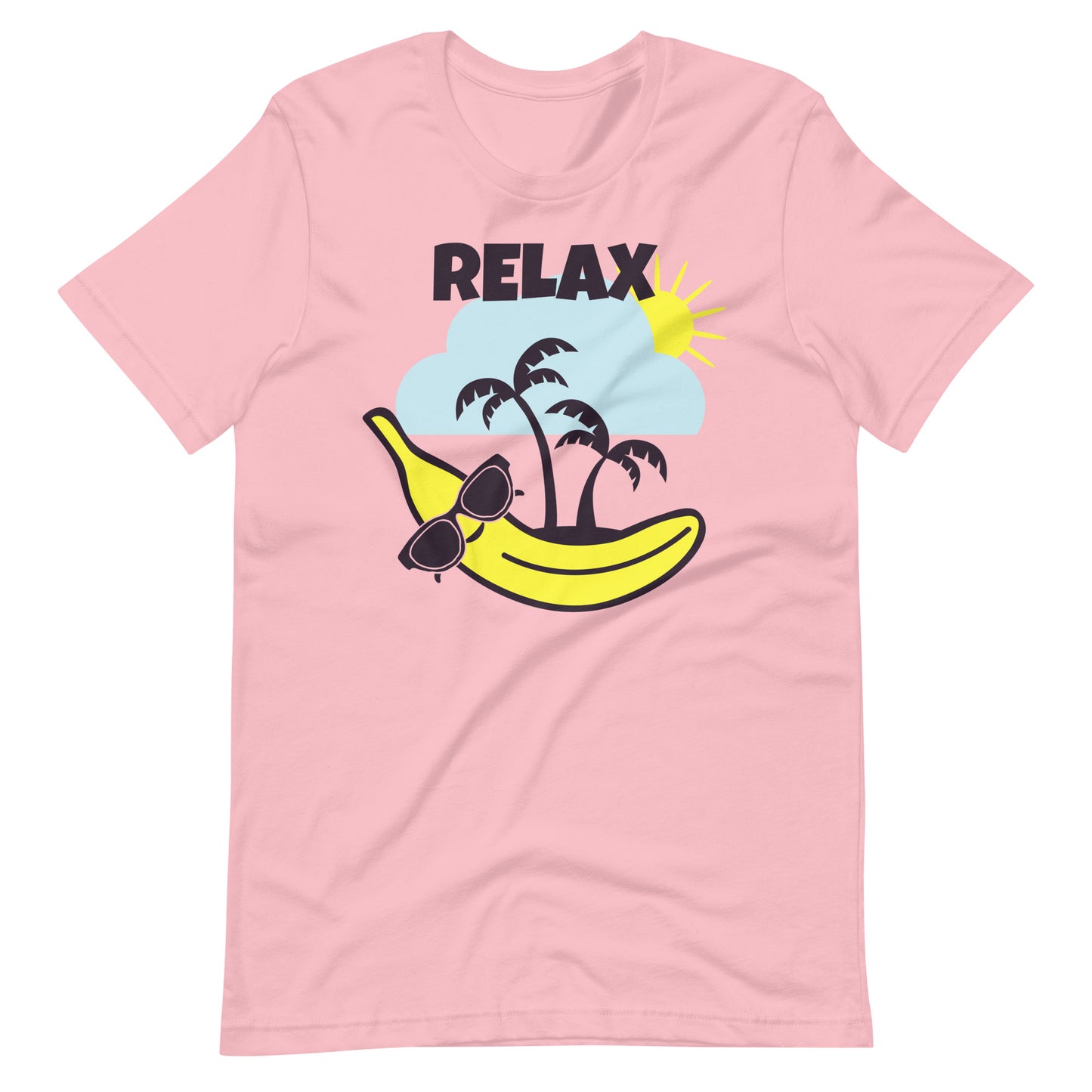 Printagon - Beach Banana Relax - Unisex T-shirt - Pink / S