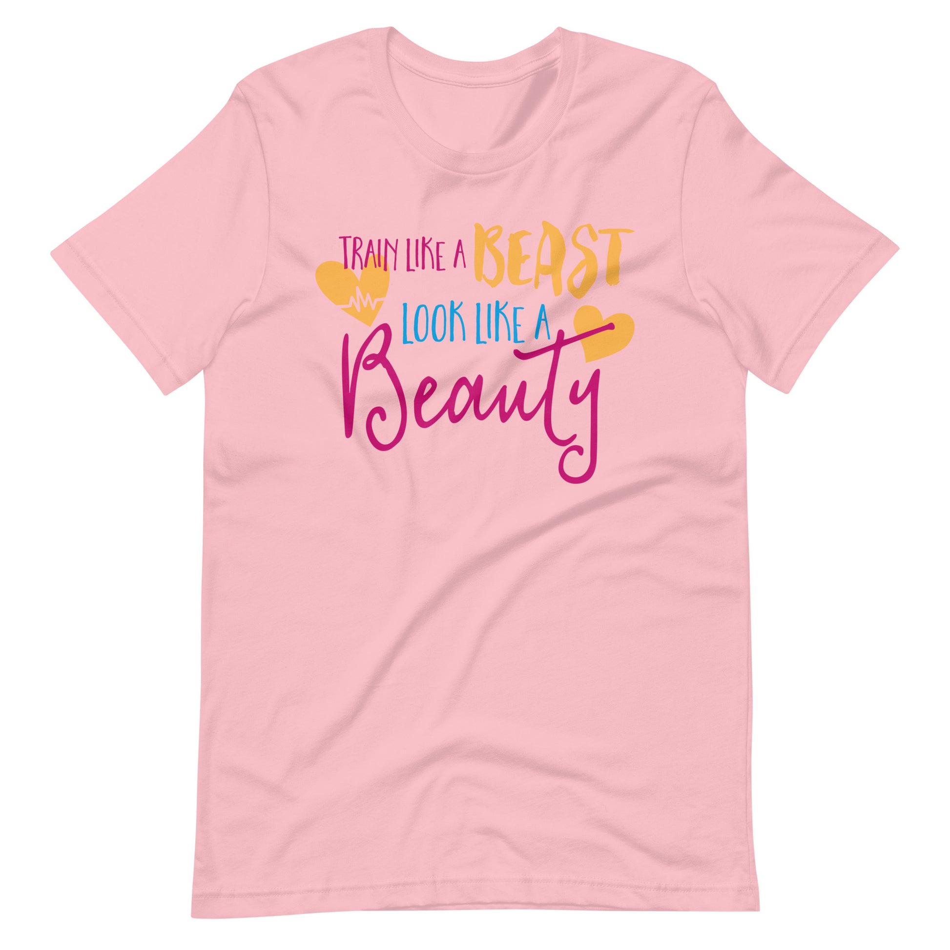 Printagon - Train Like A Beast Look Like A Beauty - T-shirt - Pink / S