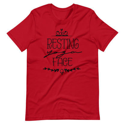 Resting Yoga Face - Unisex T-shirt - Red / XS Printagon