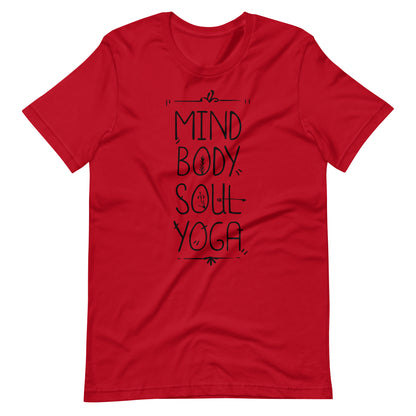 Printagon - Mind Body Soul Yoga - Unisex T-shirt - Red / XS