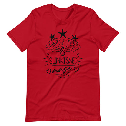 Sandy Toes & Sun Kissed Nose - Unisex T-shirt - Red / XS Printagon