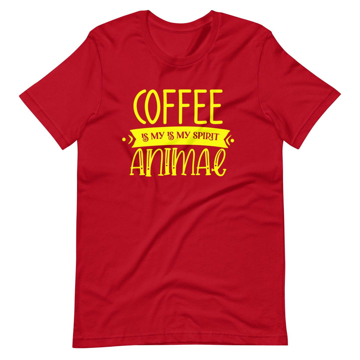 Printagon - Coffee is my Spirit Animal - Yellow - Unisex-T-shirt - Red / XS