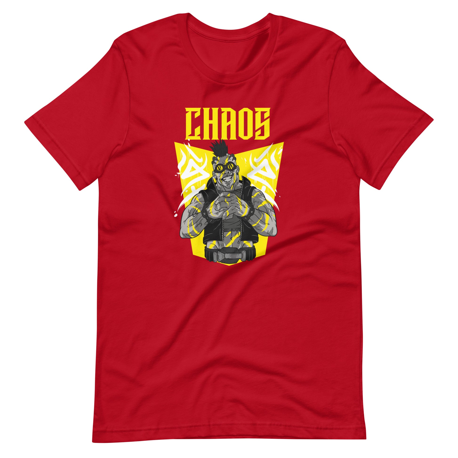 Printagon - Chaos Yellow - Unisex T-shirt - Red / XS