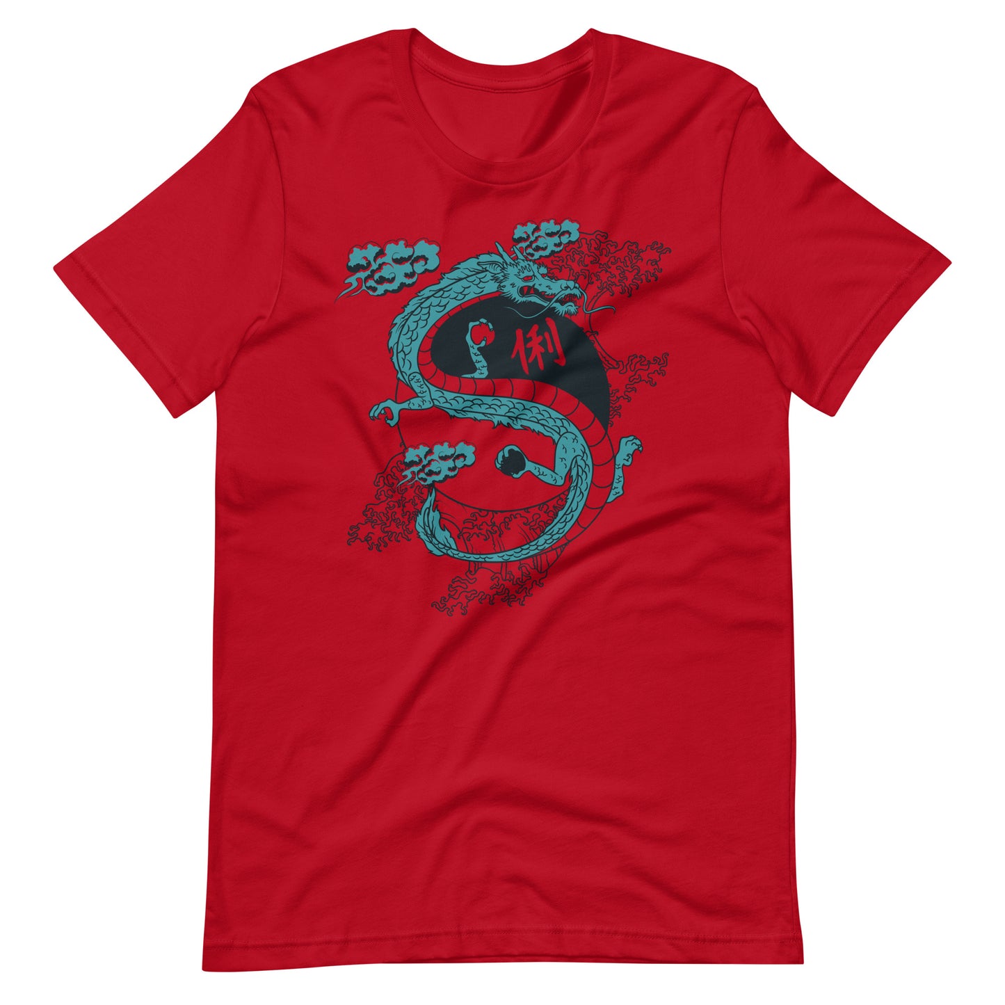 Yinyang Water Waves - Unisex T-shirt - Red / XS Printagon