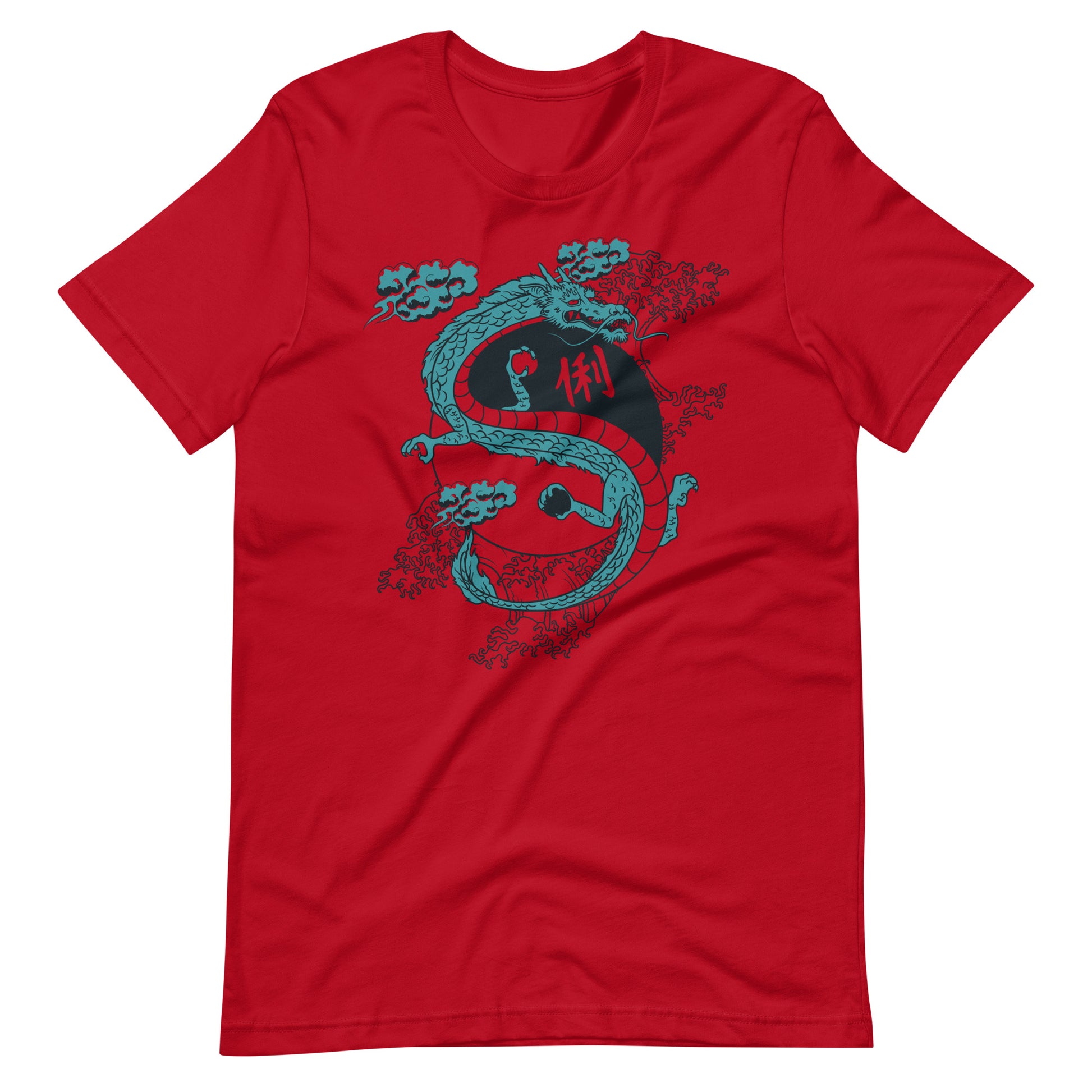 Yinyang Water Waves - Unisex T-shirt - Red / XS Printagon