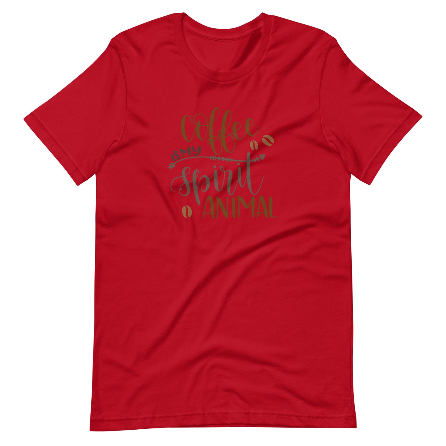 Printagon - Coffee Is My Spirit Animal 002 - Unisex T-shirt - Red / XS