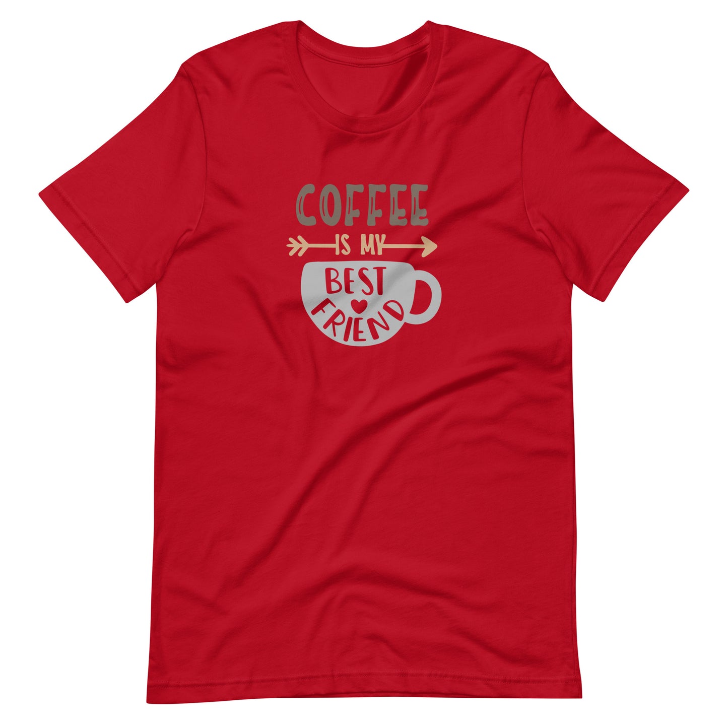 Printagon - Coffee Is My Best Friend - Unisex T-shirt - Red / XS