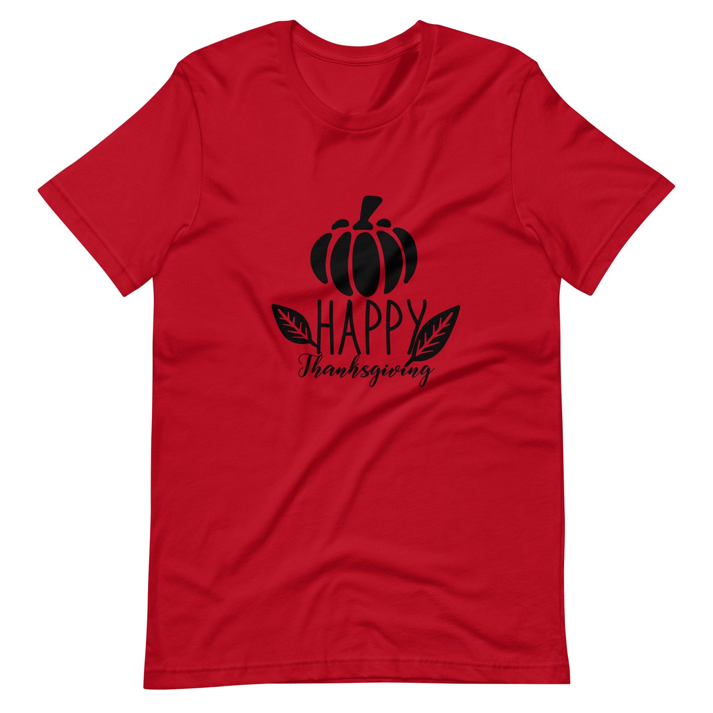 Printagon - Happy Thanks Giving 001 - Unisex T-shirt - Red / XS