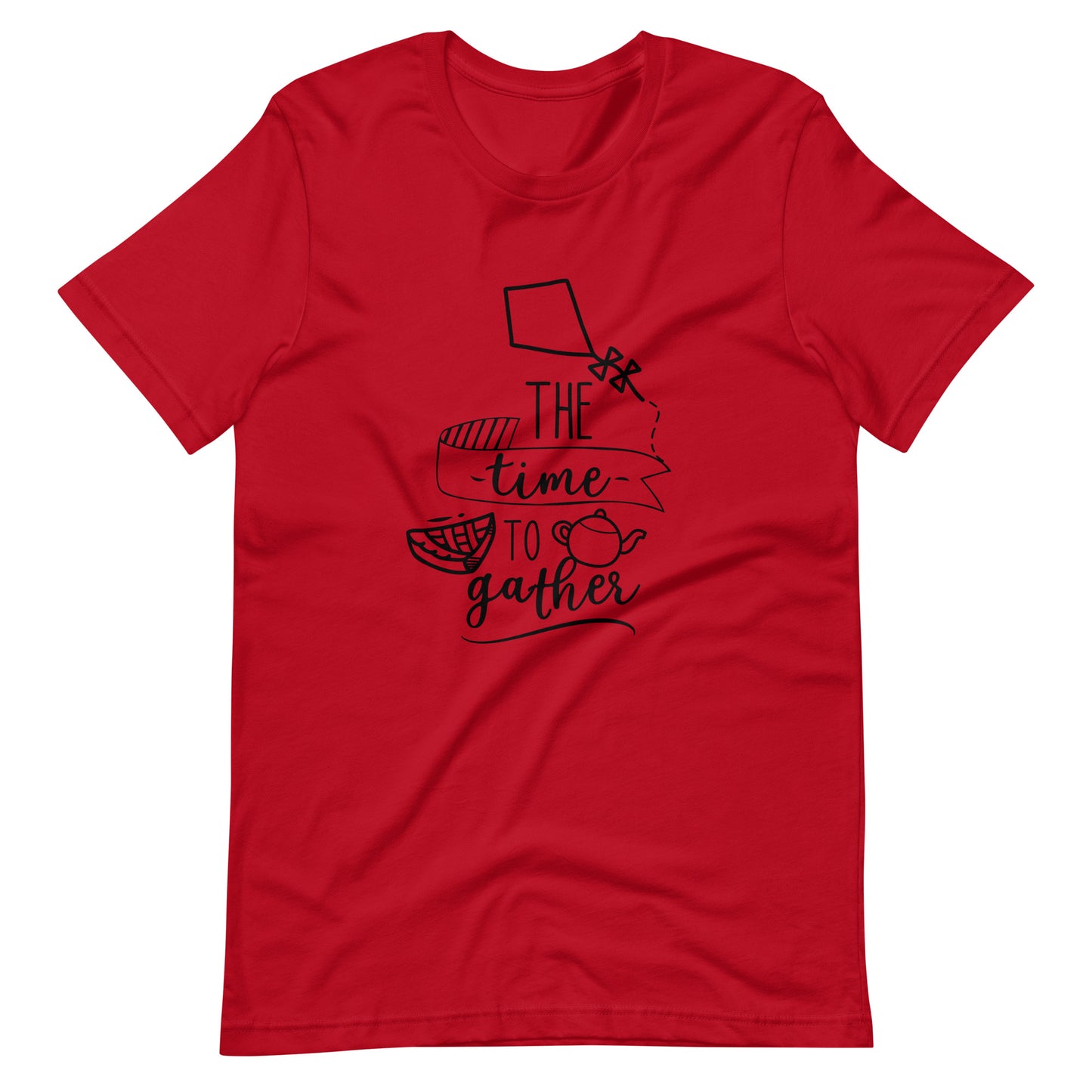 The Time To Gather - Unisex T-shirt - Red / XS Printagon