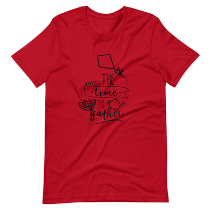 The Time To Gather - Unisex T-shirt - Red / XS Printagon