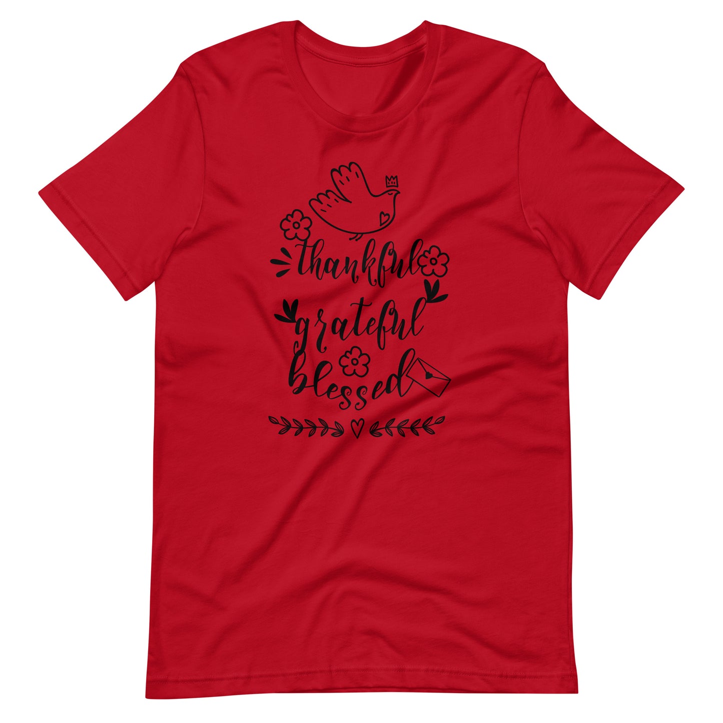 Printagon - Thankful Grateful Blessed - Red / XS