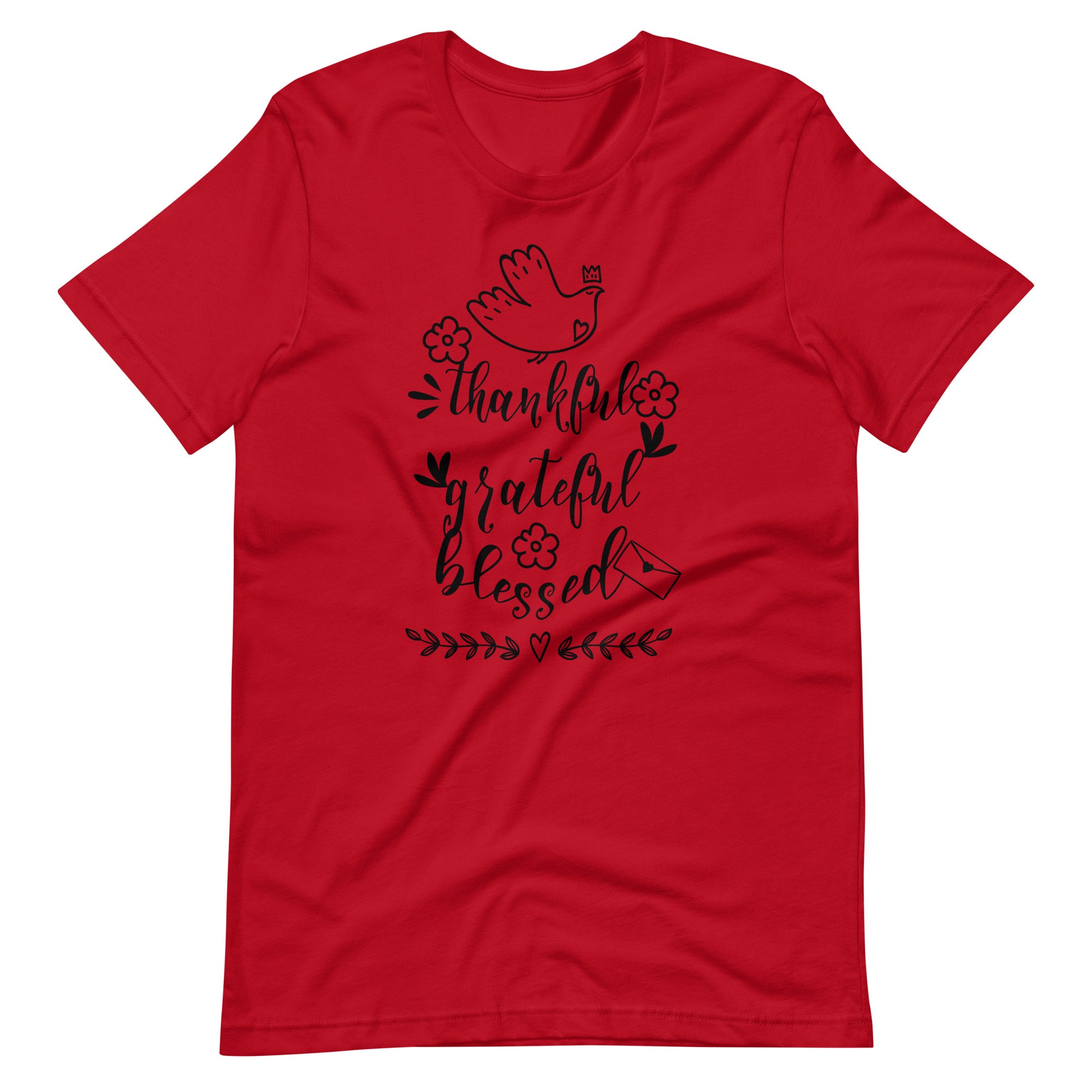 Printagon - Thankful Grateful Blessed - Red / XS