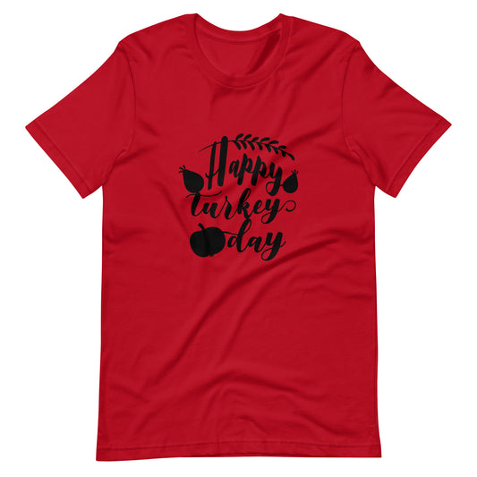 Printagon - Happy Turkey Day 002 - Unisex T-shirt - Red / XS