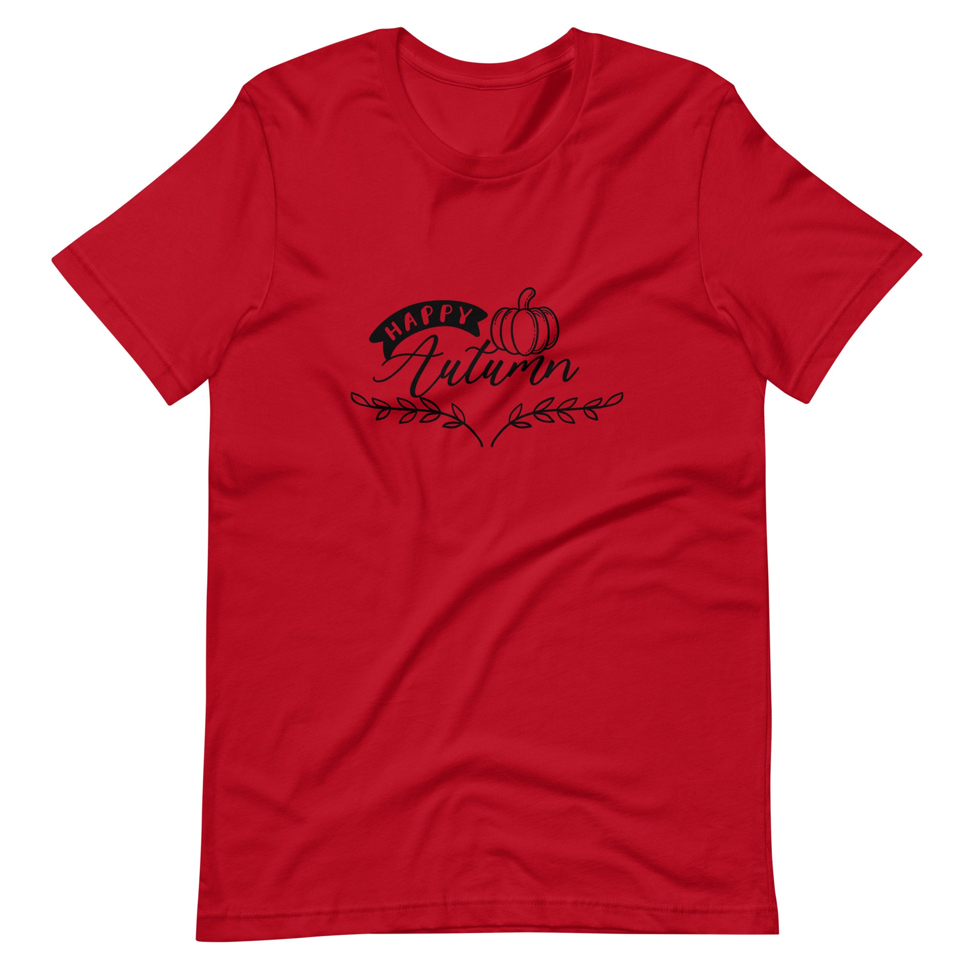 Printagon - Happy Autumn 002 - Unisex T-shirt - Red / XS