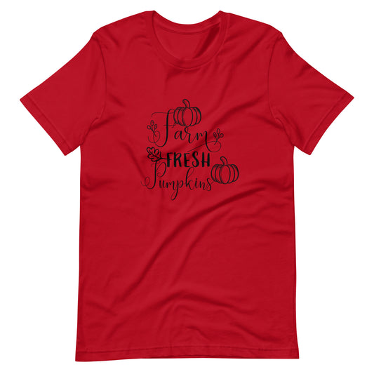 Printagon - Farm Fresh Pumpkin 002 - Unisex T-shirt - Red / XS