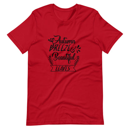 Printagon - Autumn Breeze And Beautiful Leaves 002 - Unisex T-shirt - Red / XS