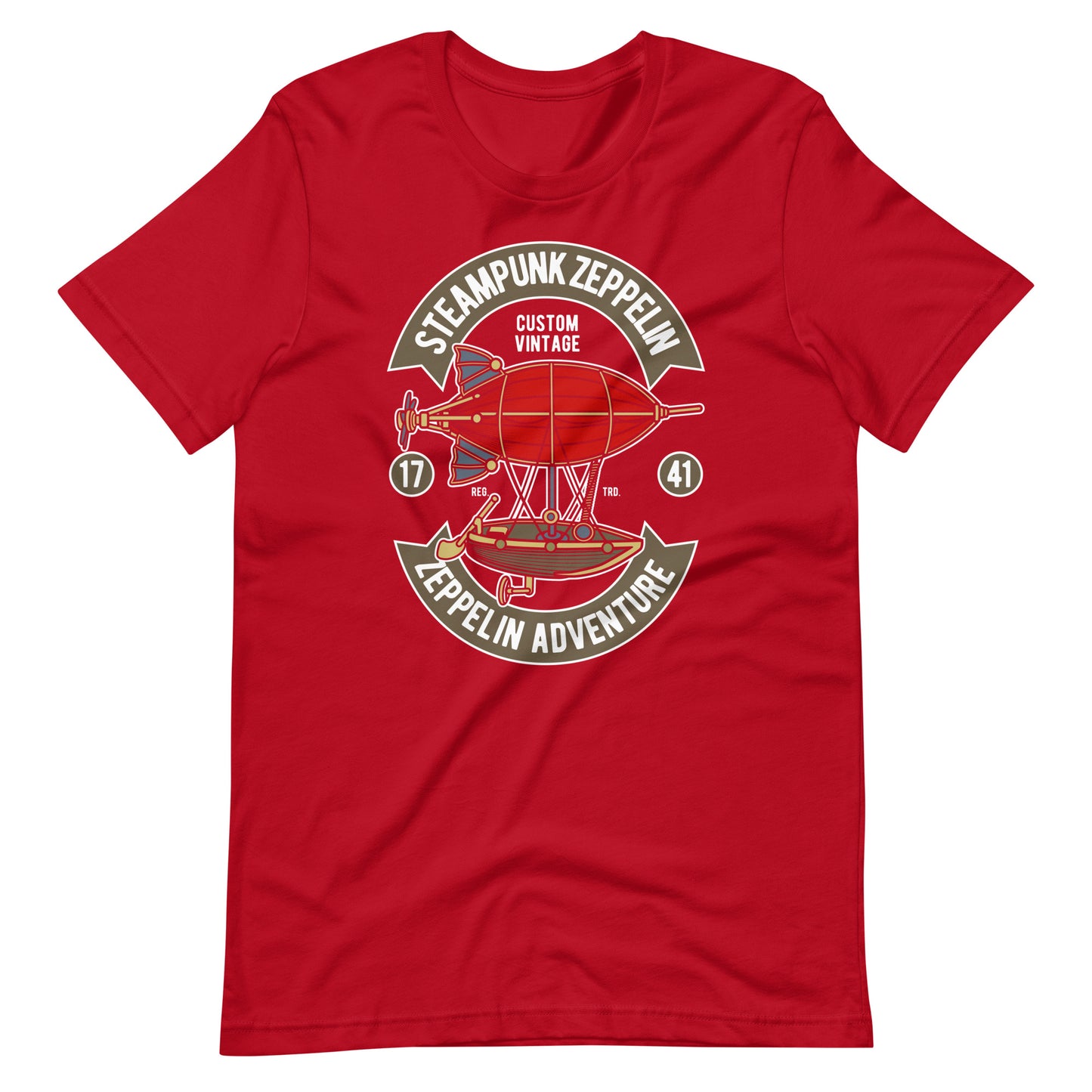 Steam Punk Zeppelin - T-shirt - Red / XS Printagon