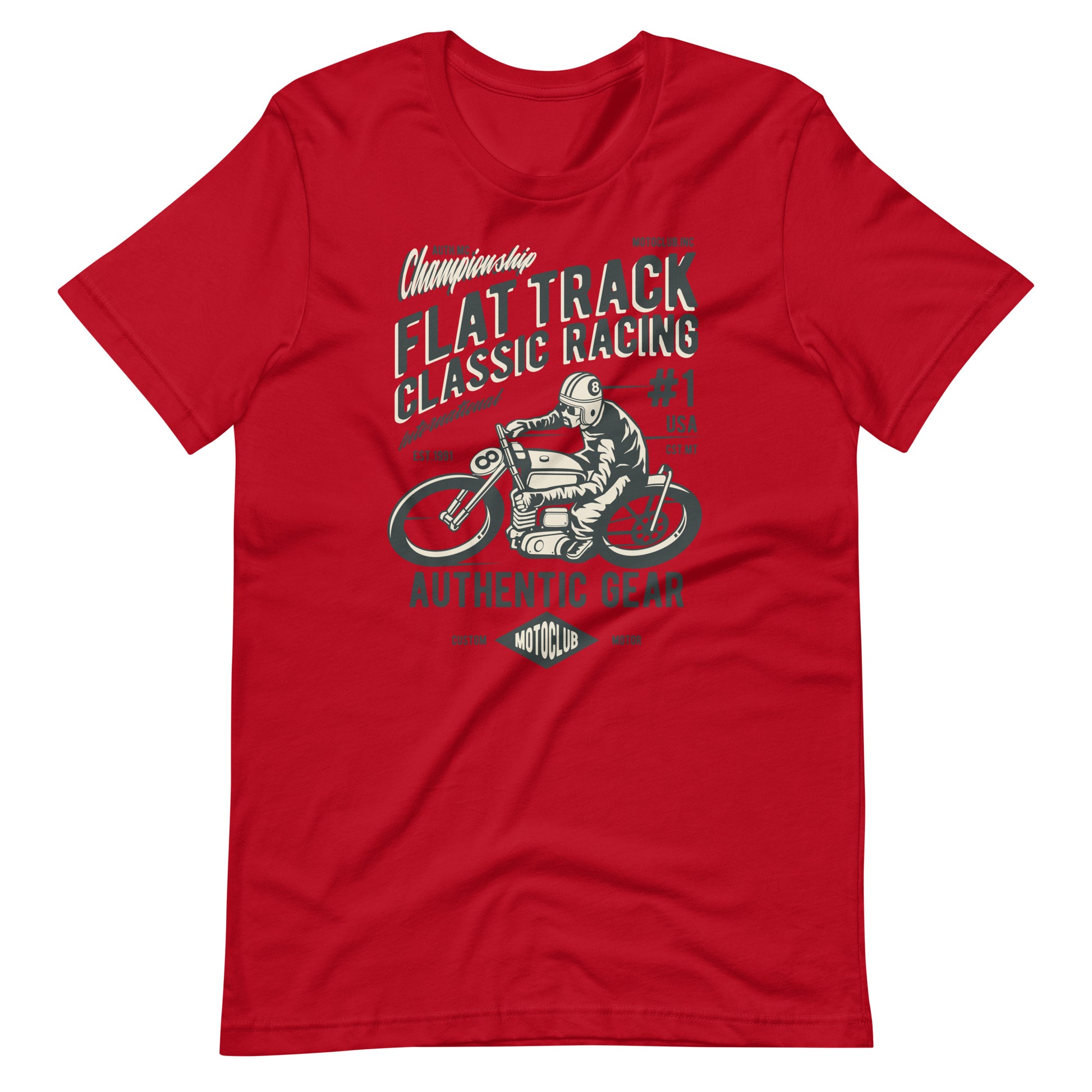 Printagon - Flat Track Classic Racing - T-shirt - Red / XS