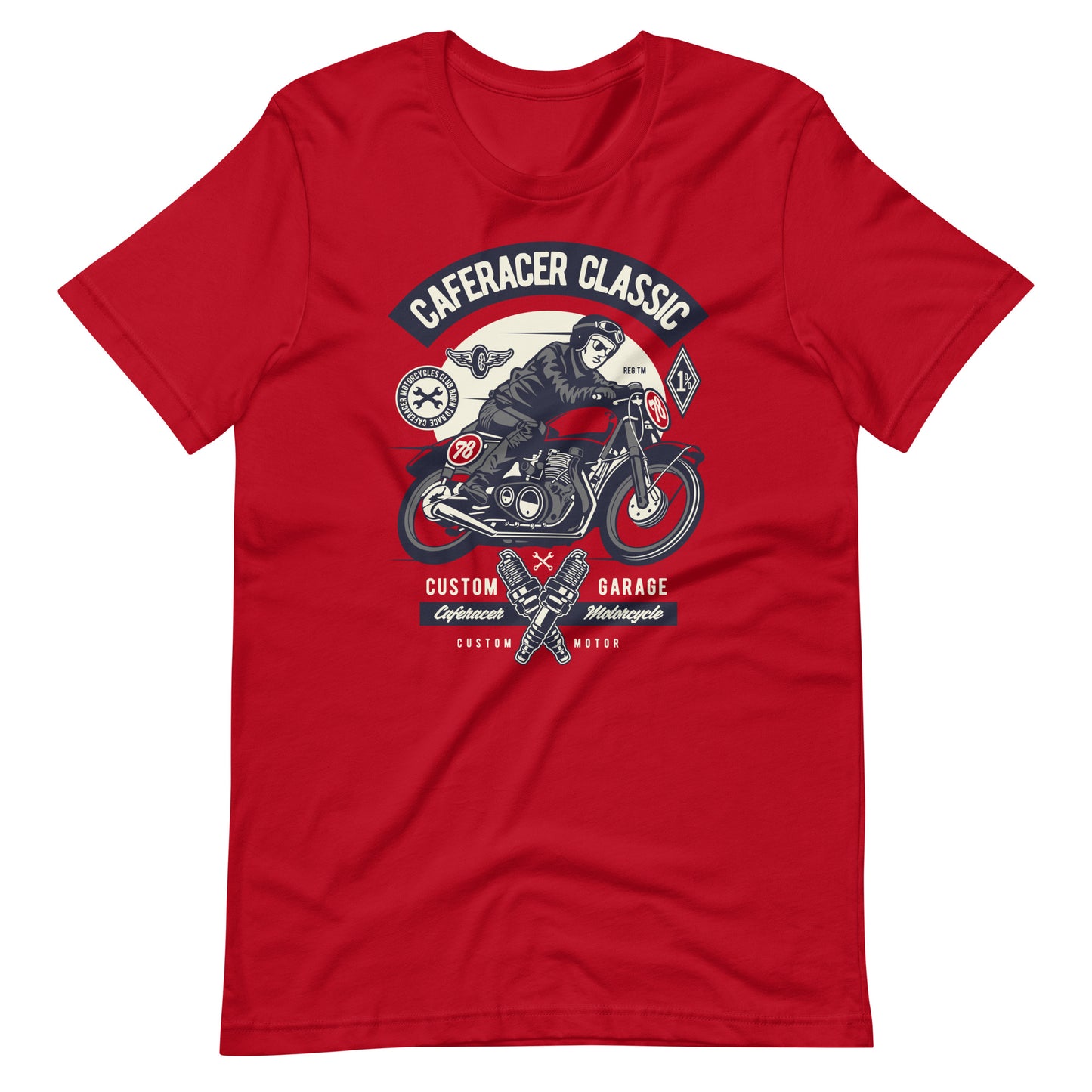 Printagon - Caferacer Classic - T-shirt - Red / XS