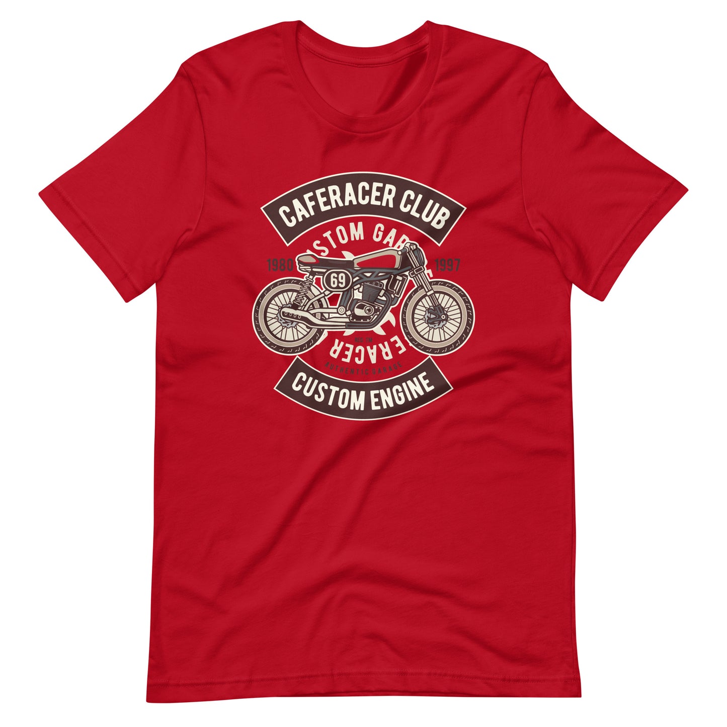 Printagon - Caferacer Classic 002 - T-shirt - Red / XS