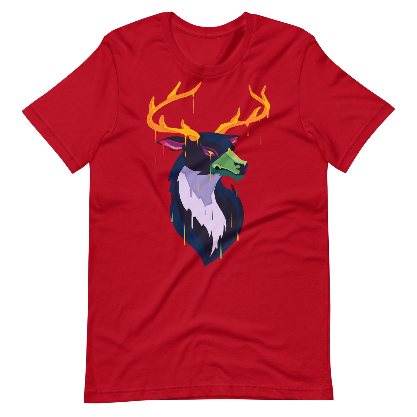 Printagon - Designious Stag - T-shirt - Red / XS