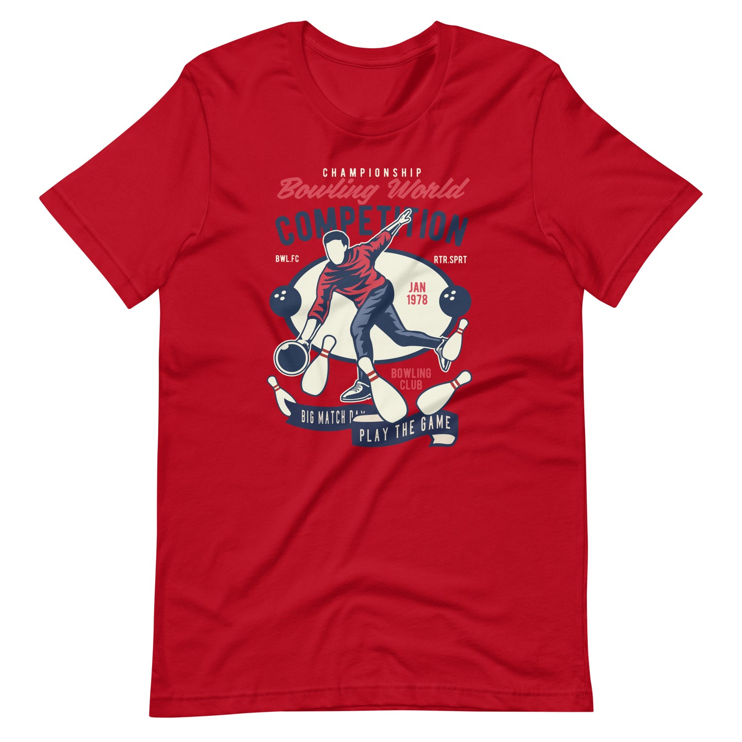 Printagon - Bowling world - Unisex T-shirt - Red / XS