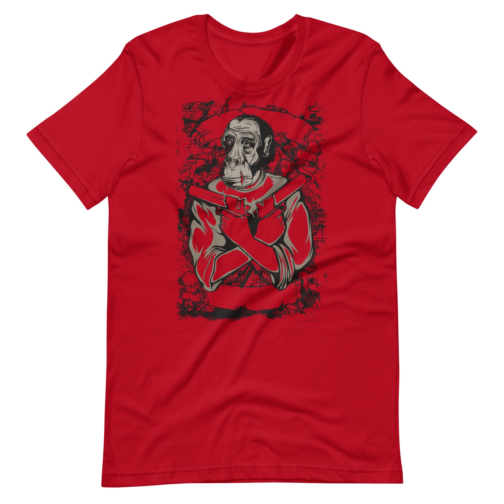 Printagon - Guns And Ape - T-shirt - Red / XS