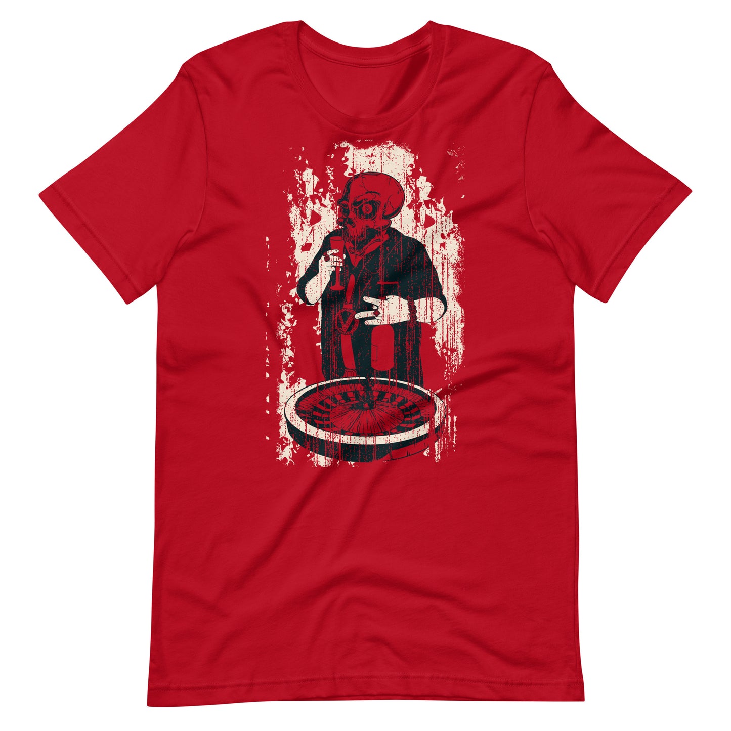 Printagon - Drinking Skull - T-shirt - Red / XS