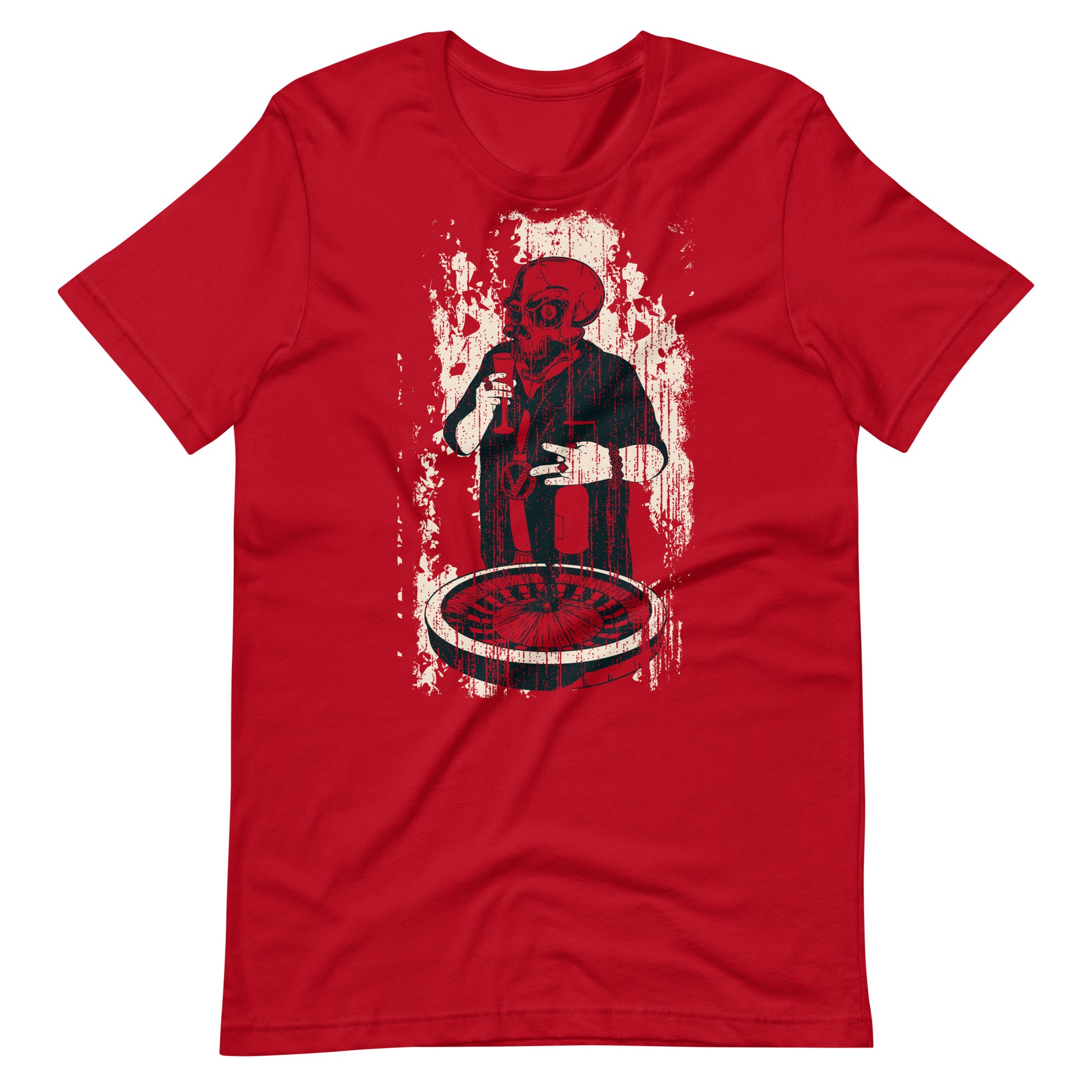 Printagon - Drinking Skull - T-shirt - Red / XS