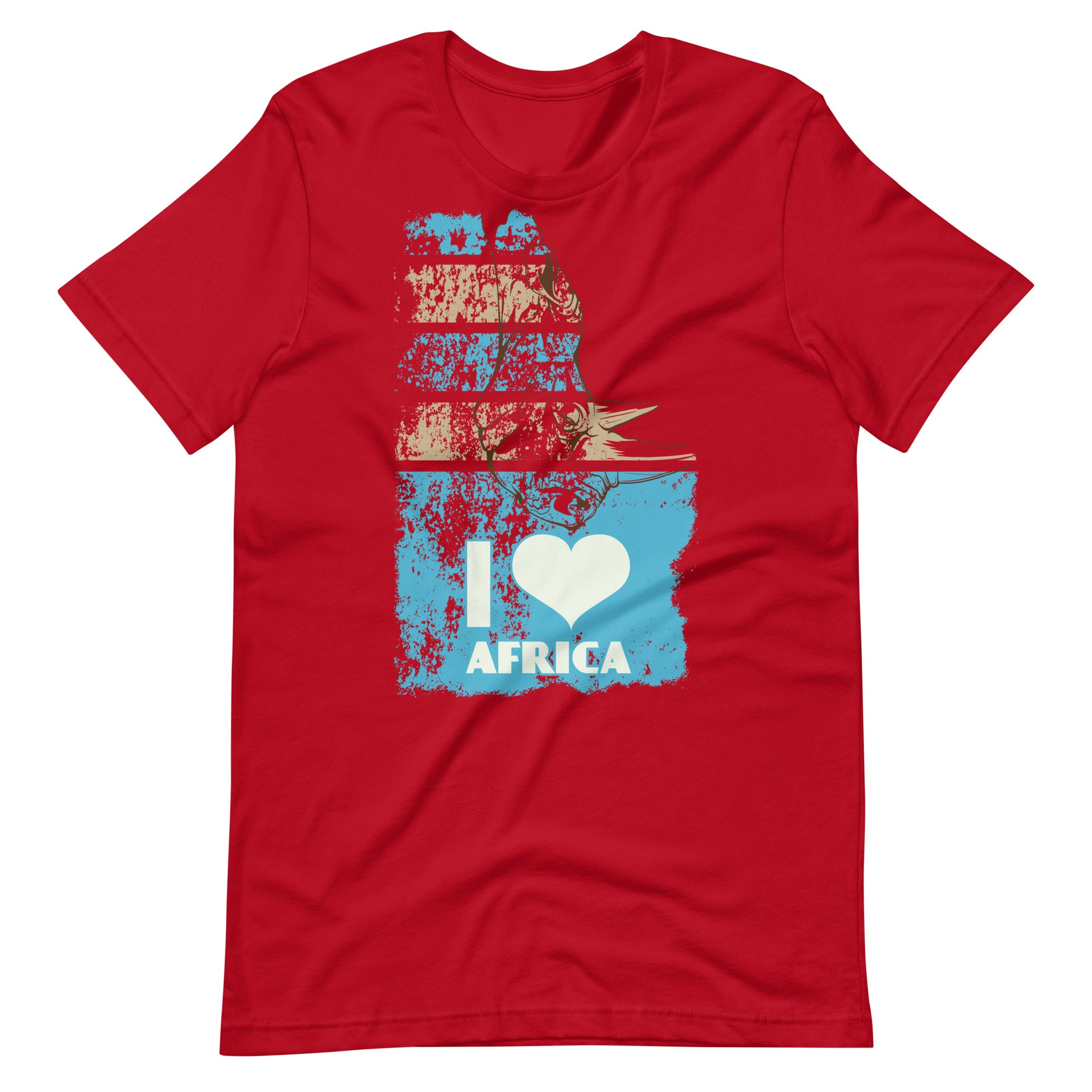 Printagon - I Love Africa - T-shirt - Red / XS