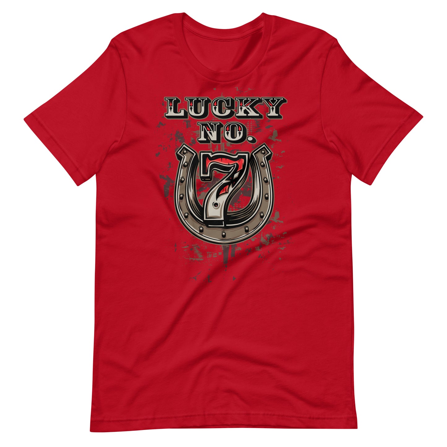 Printagon - Lucky No. 7 - T-shirt - Red / XS