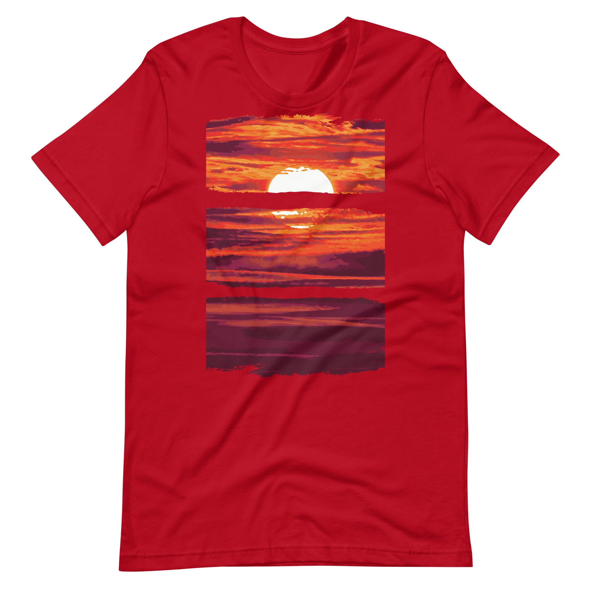 Printagon - Sun Set - T-shirt - Red / XS