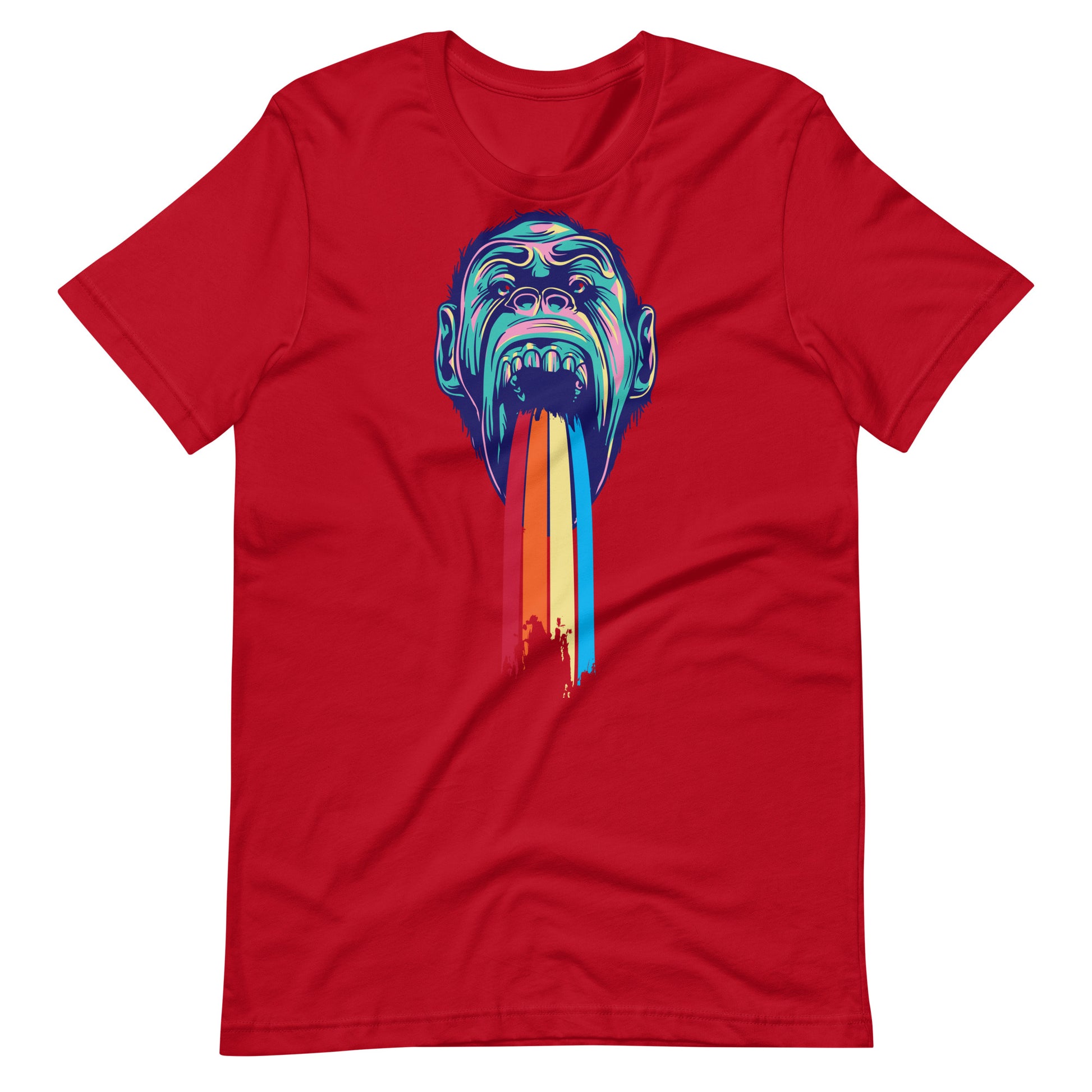 Printagon - Monkey Screams - Unisex T-shirt - Red / XS