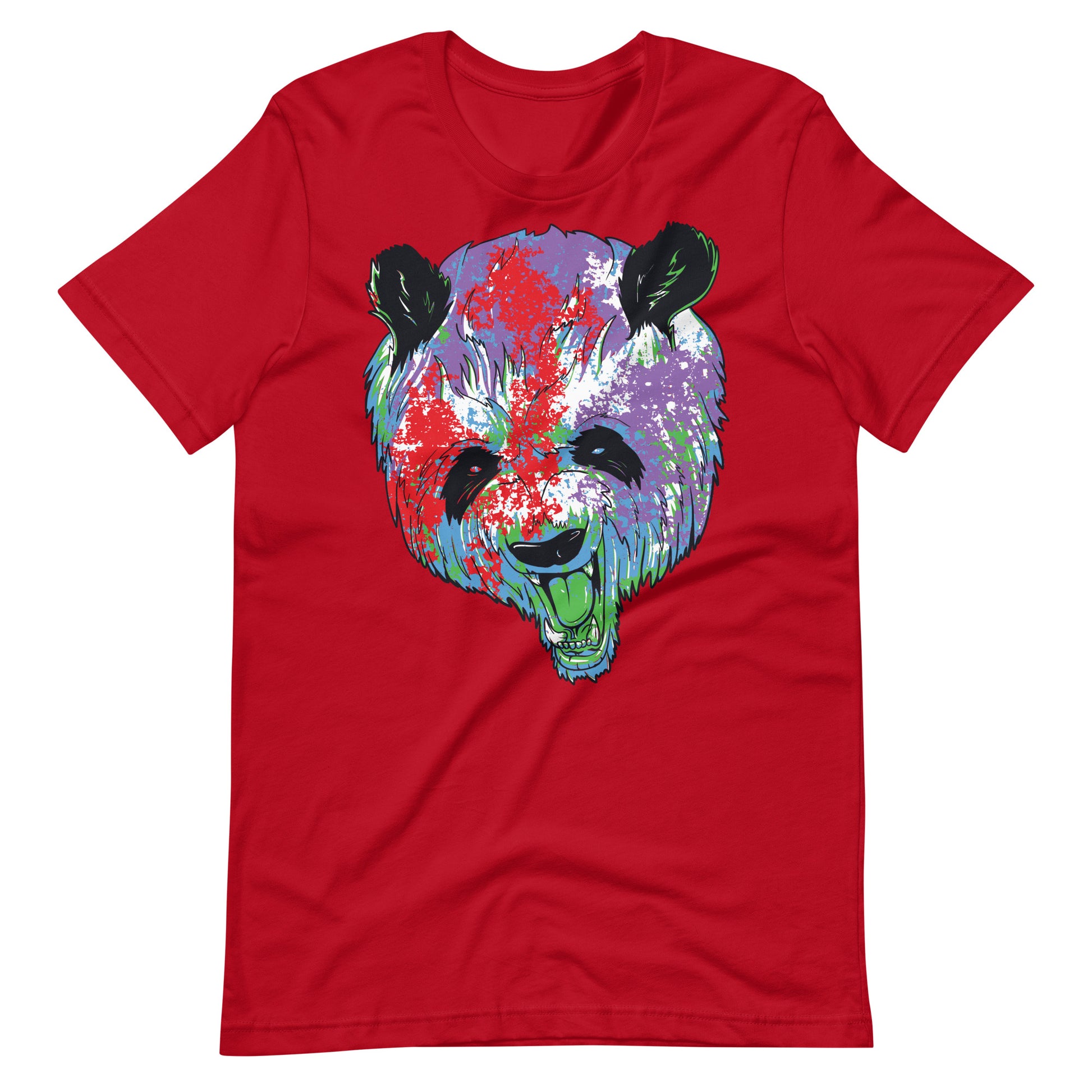 Printagon - Colorful Bear - Unisex T-shirt - Red / XS