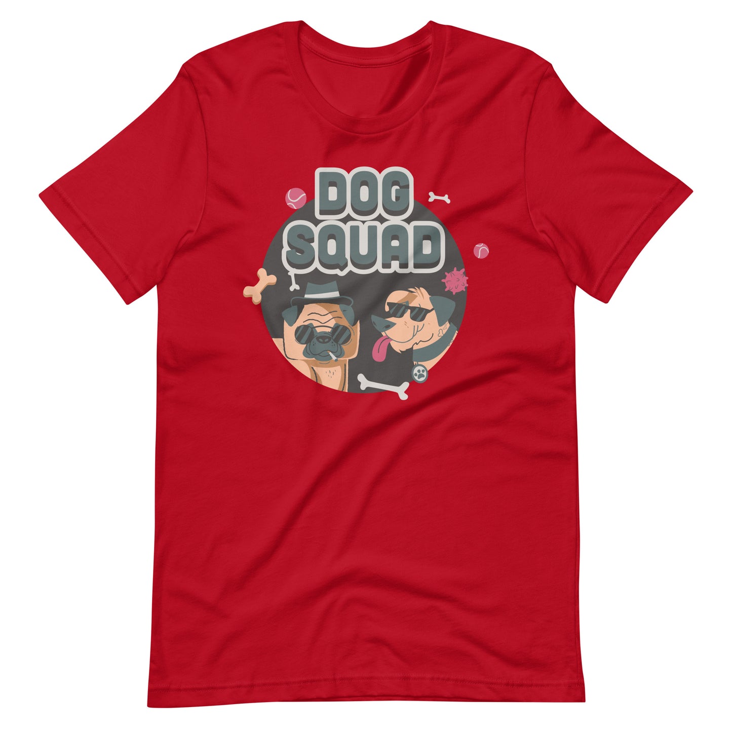 Printagon - Dog Squad - Unisex T-shirt - Red / XS