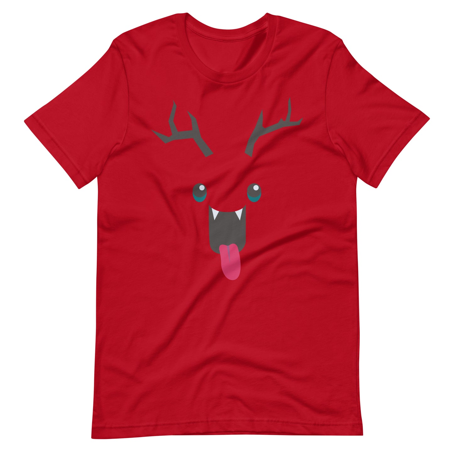 Printagon - Funny Deer - Unisex T-shirt - Red / XS