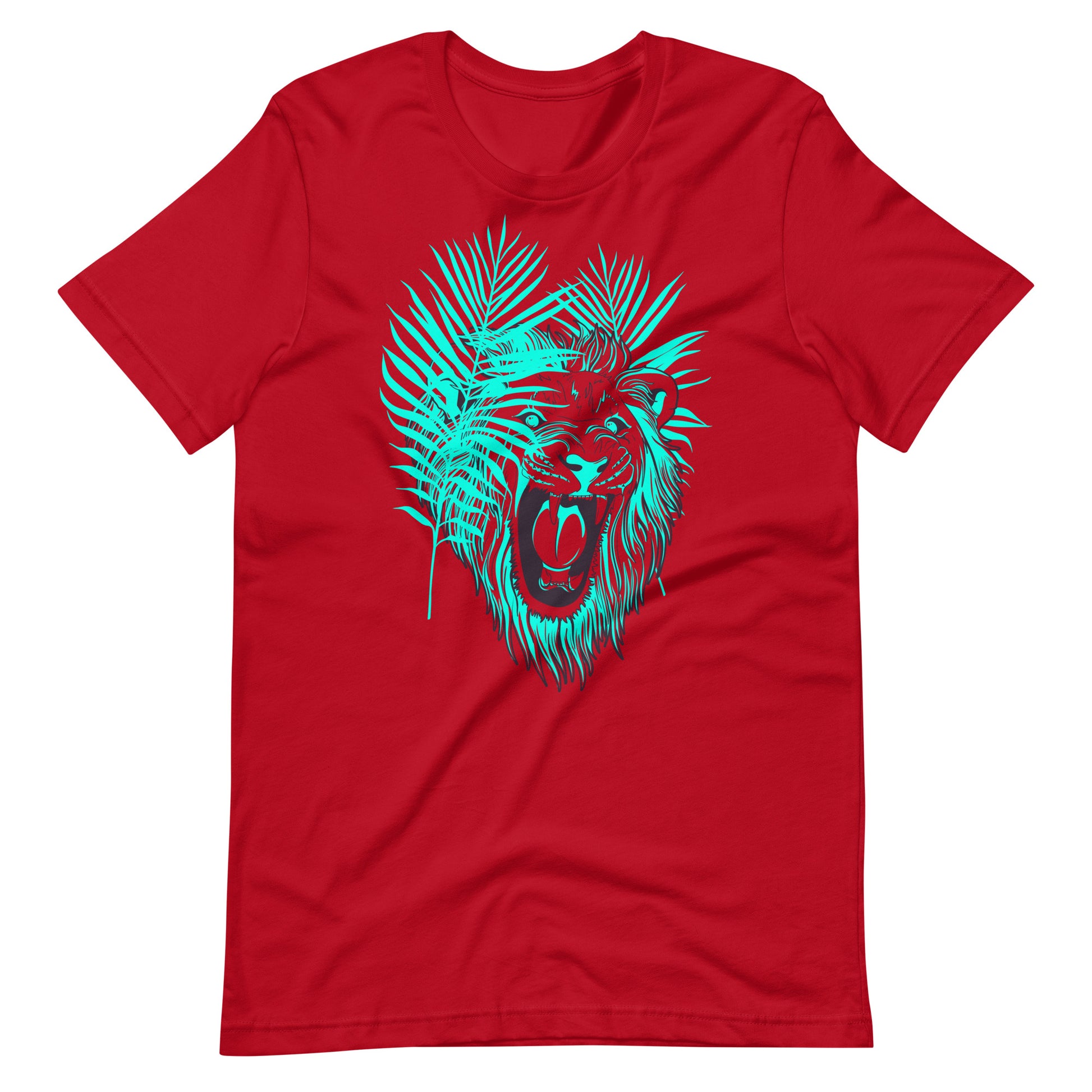 Printagon - Lion Leaves - T-shirt - Red / XS