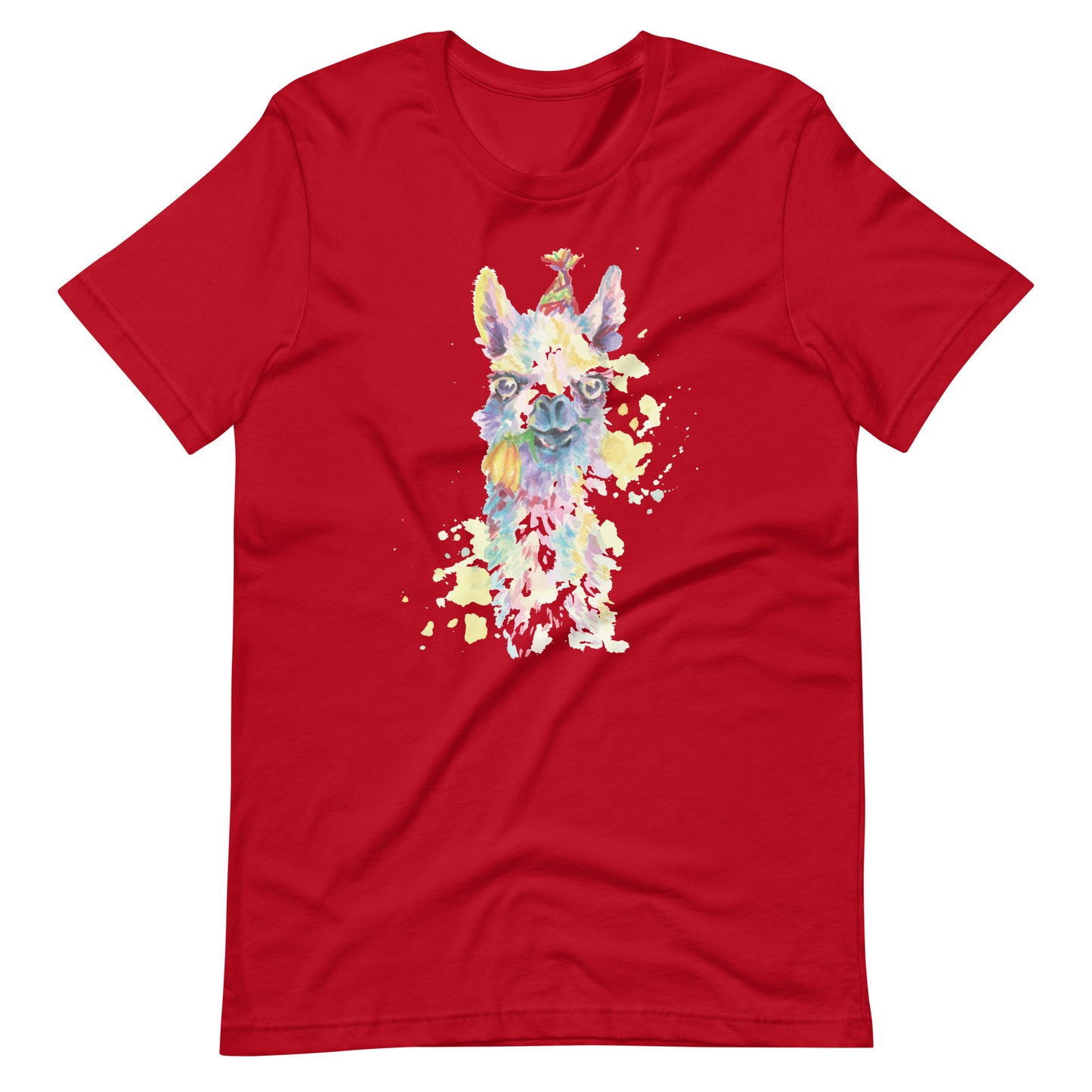 Printagon - Cute Dog In A Party - Unisex T-shirt - Red / XS