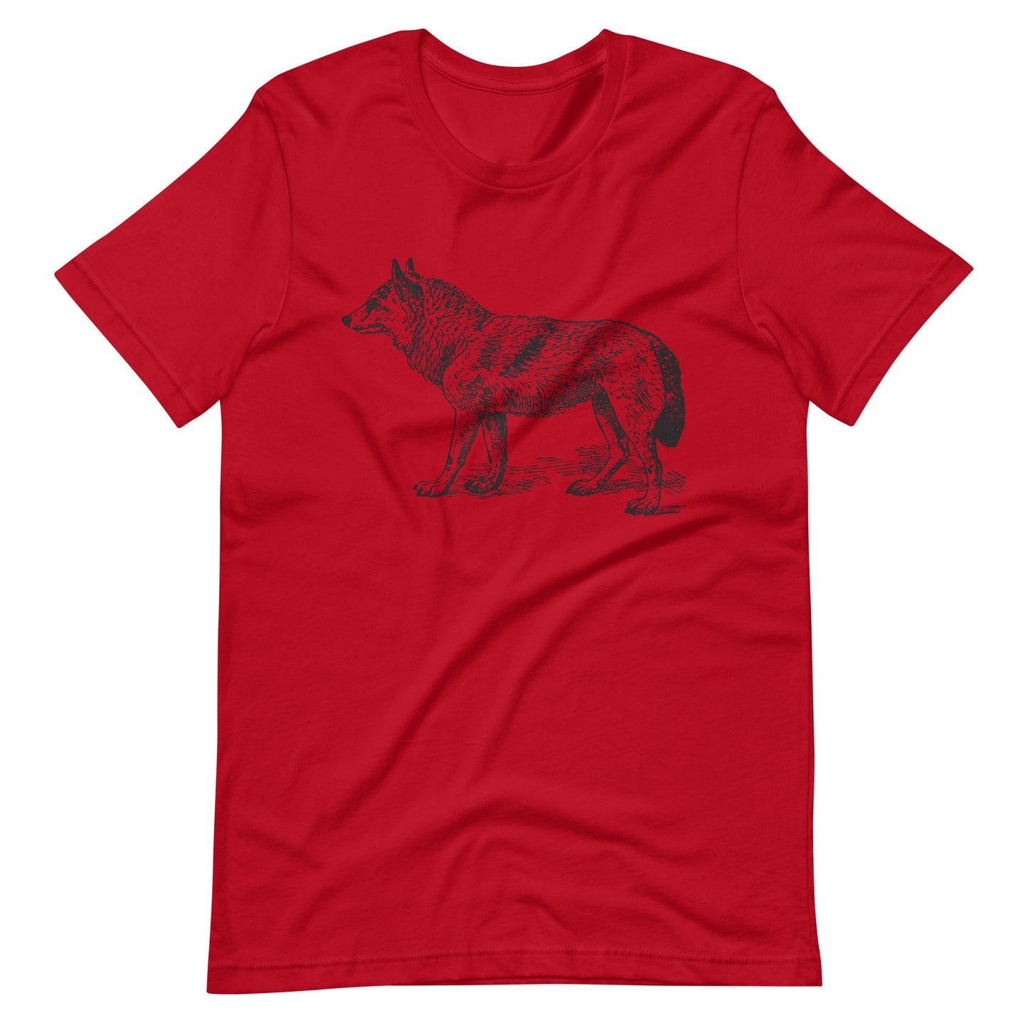 Printagon - Japanese Wolf - Unisex T-shirt - Red / XS