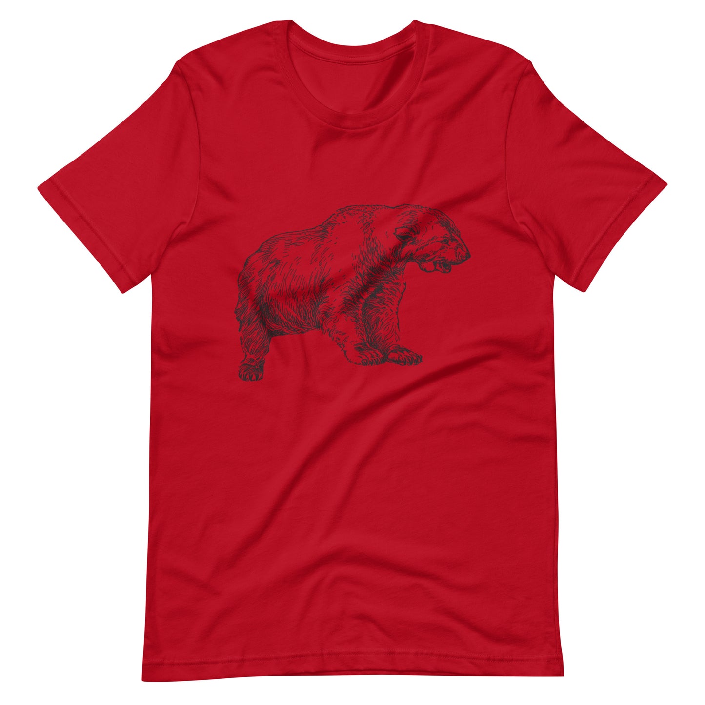 Printagon - Arctotherium Bear - Unisex T-shirt - Red / XS