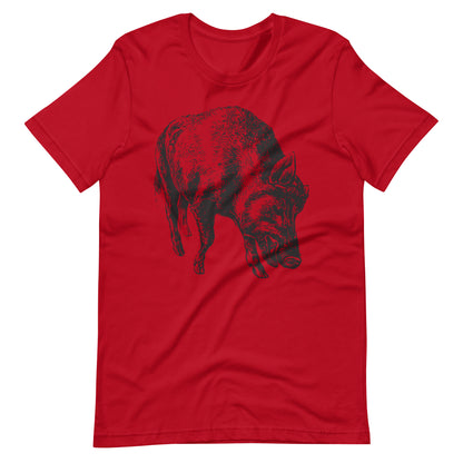 Printagon - Wild Boar - Unisex T-shirt - Red / XS