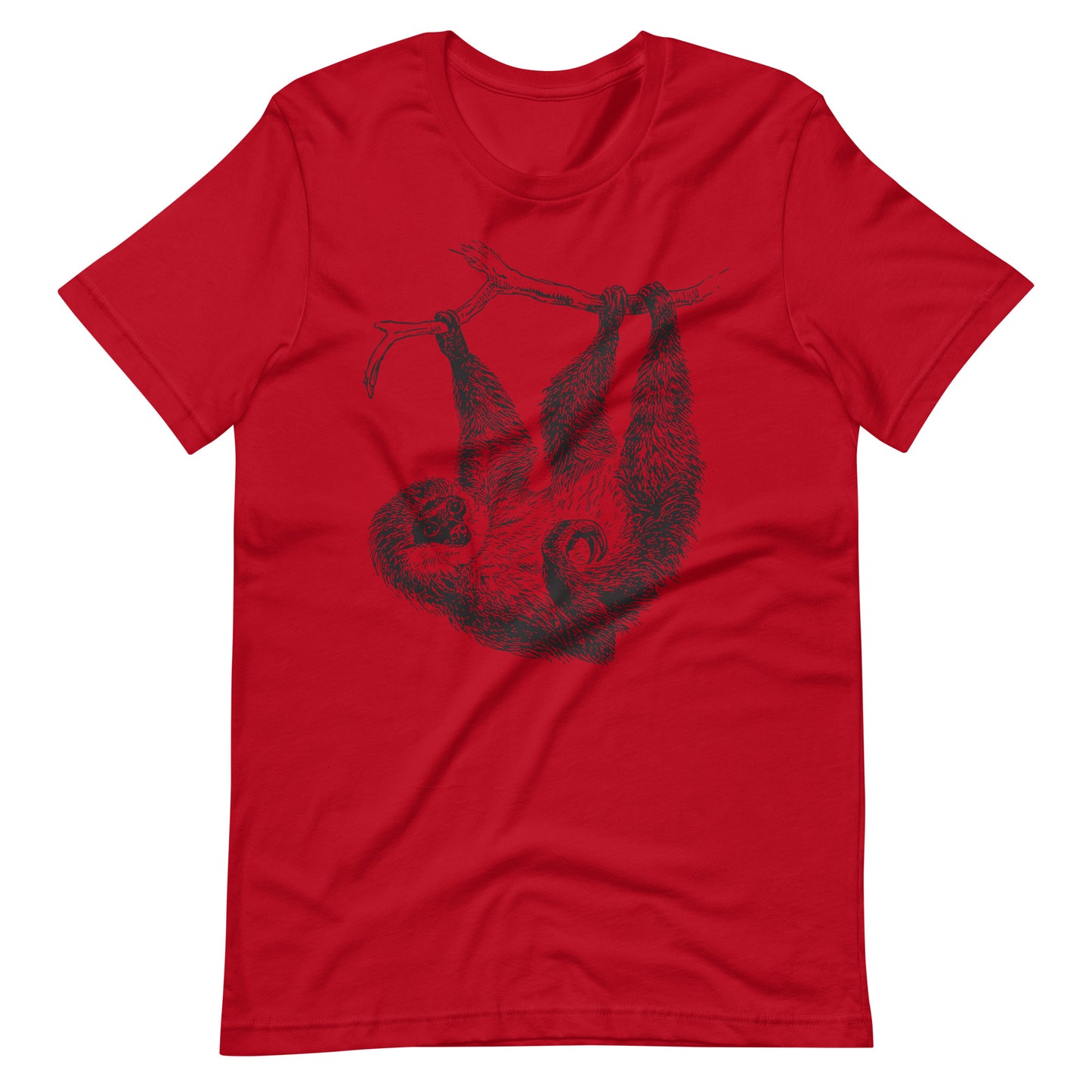 Printagon - Sloth - Unisex T-shirt - Red / XS