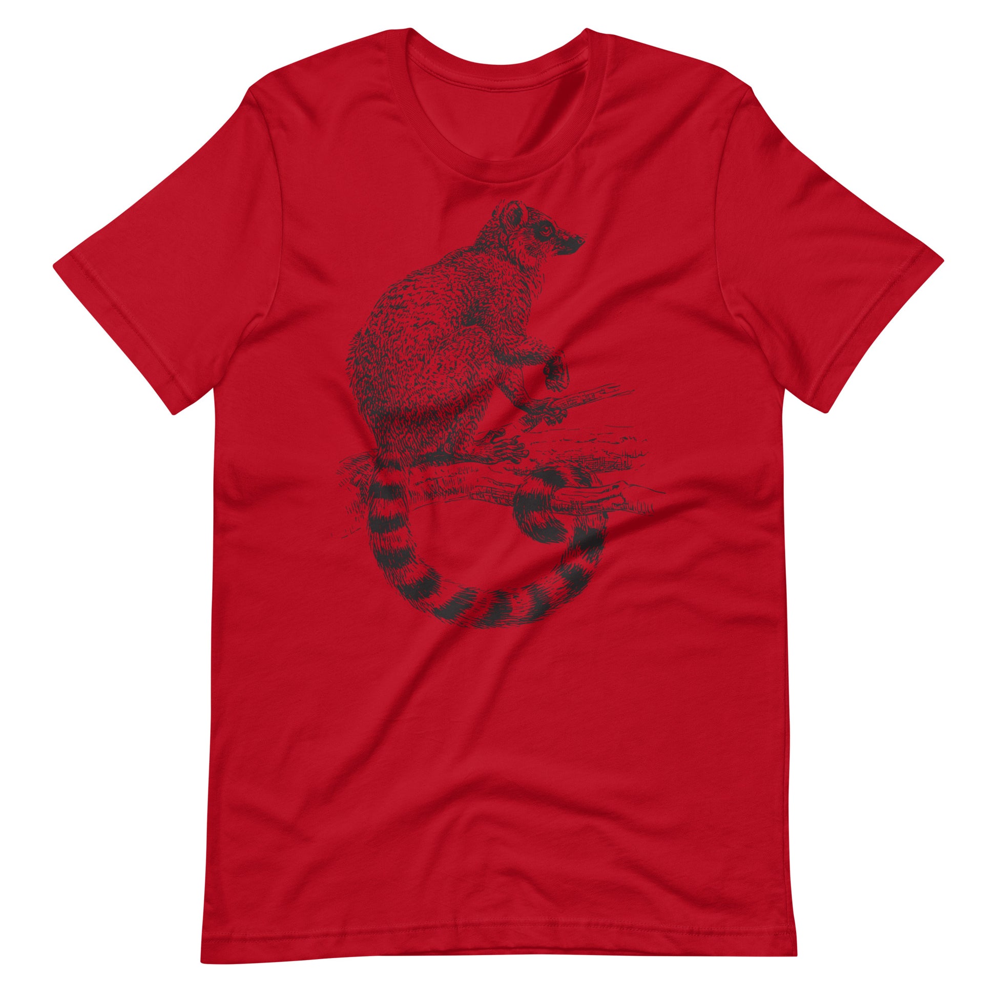 Printagon - Raccoon - Unisex T-shirt - Red / XS